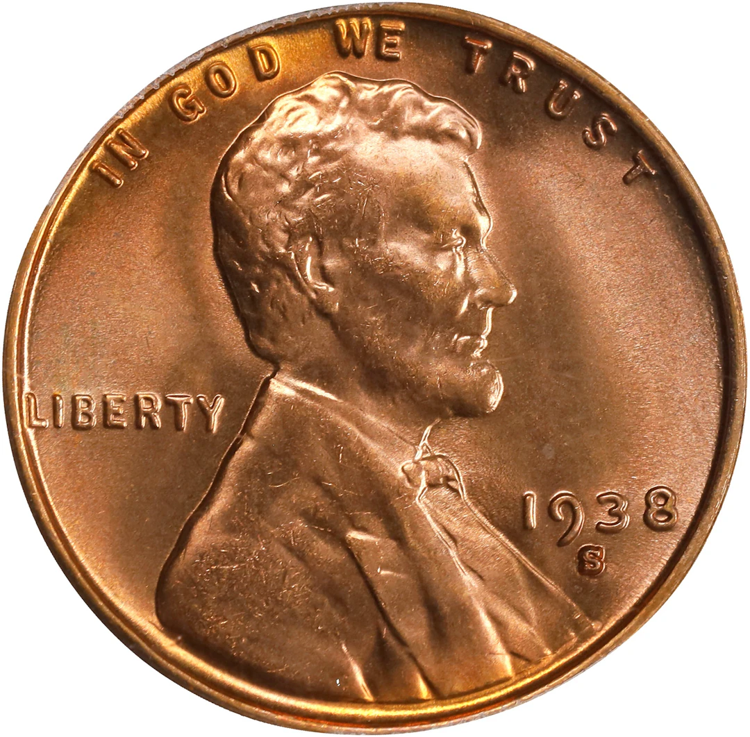 1938-S Lincoln Cent. MS-66 RD (PCGS). CAC. OGH Generation 3.1.