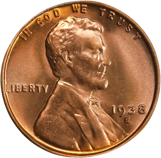 1938-S Lincoln Cent. MS-66 RD (PCGS). CAC. OGH Generation 3.1.