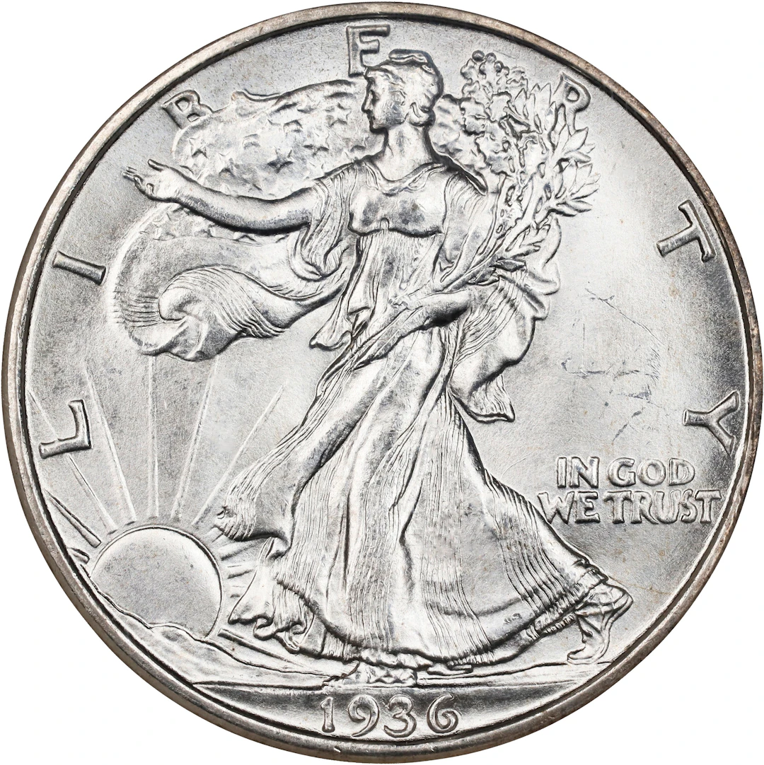 1936-D Walking Liberty Half Dollar. MS-66 (NGC).