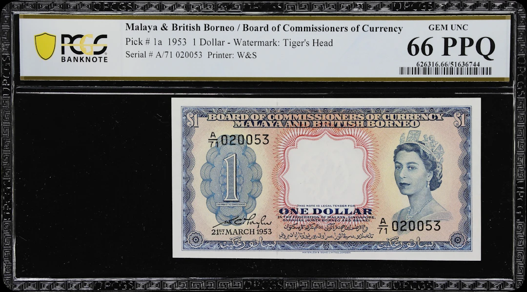 MALAYA AND BRITISH BORNEO. Board of Commissioners of Currency. 1 Dollar