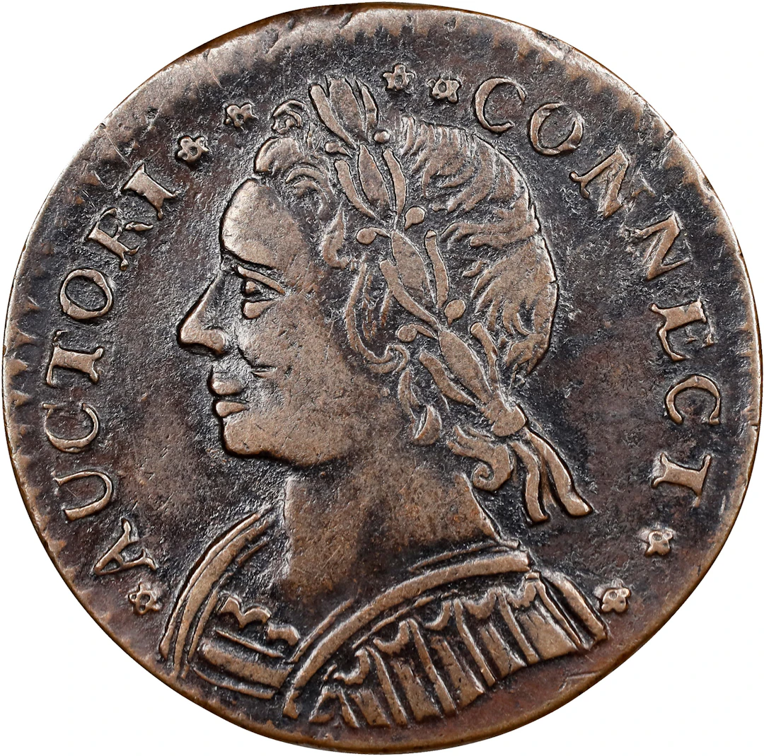 1787 Connecticut Copper. Miller 15-F, W-2900. Rarity-3. Mailed Bust