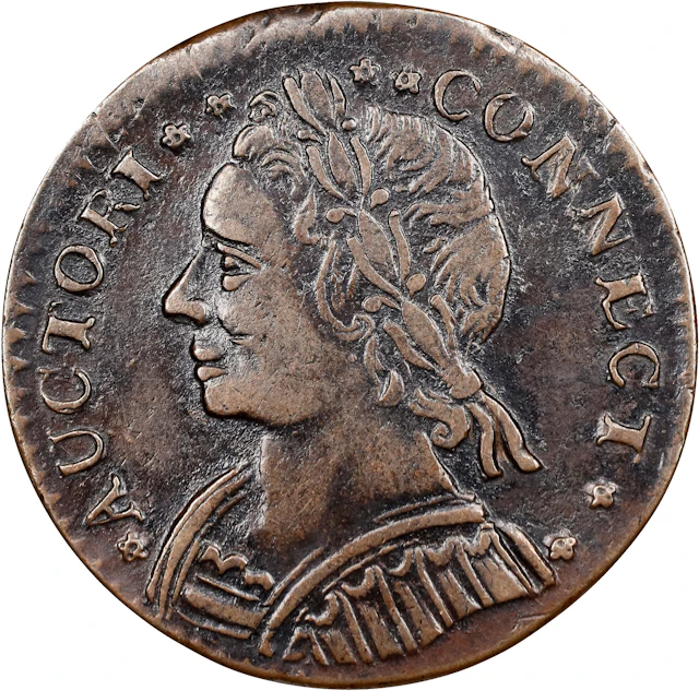 1787 Connecticut Copper. Miller 15-F, W-2900. Rarity-3. Mailed Bust