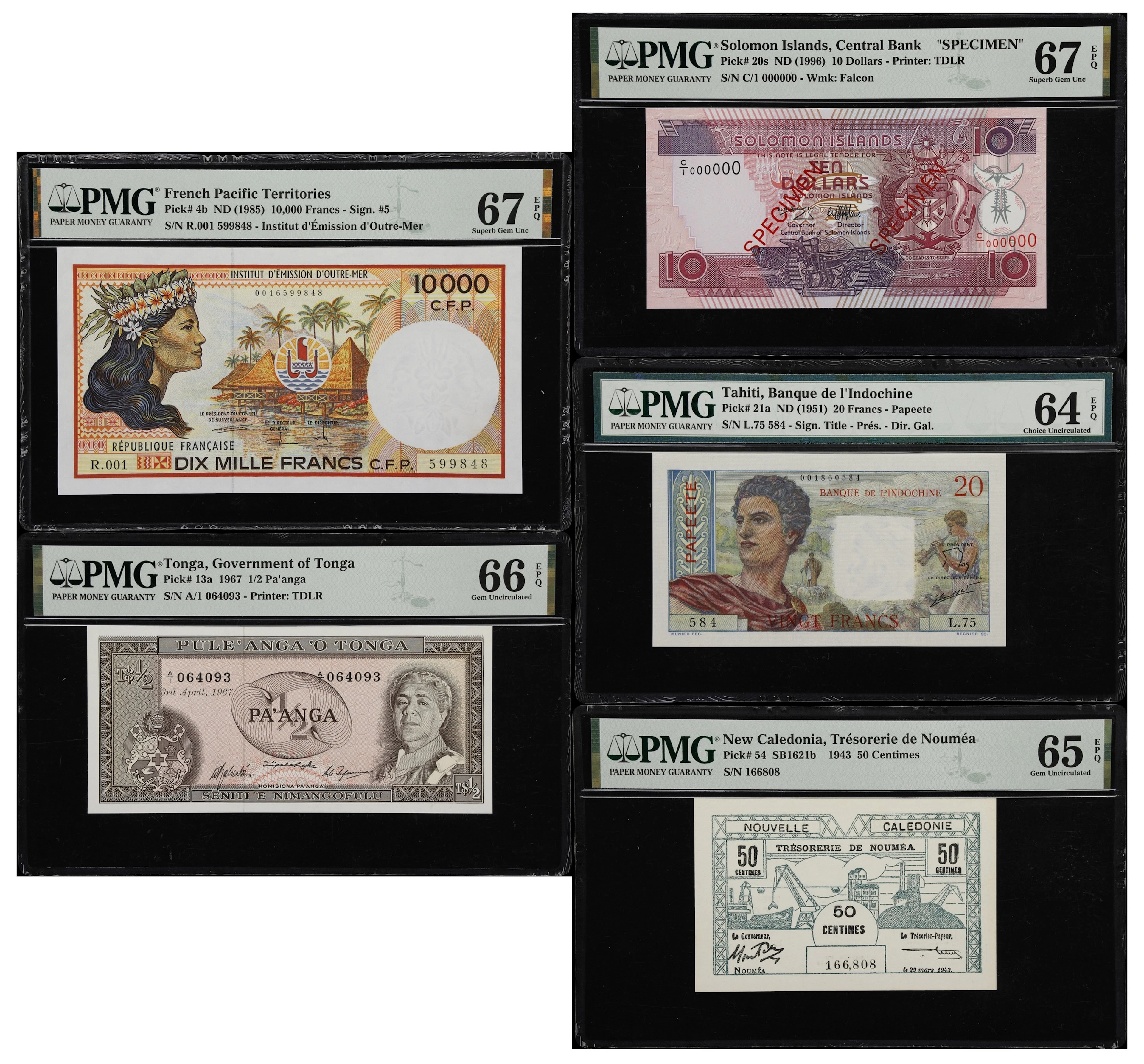 (◊) MIXED LOTS. Lot of (5). New Caledonia, French Pacific Territories
