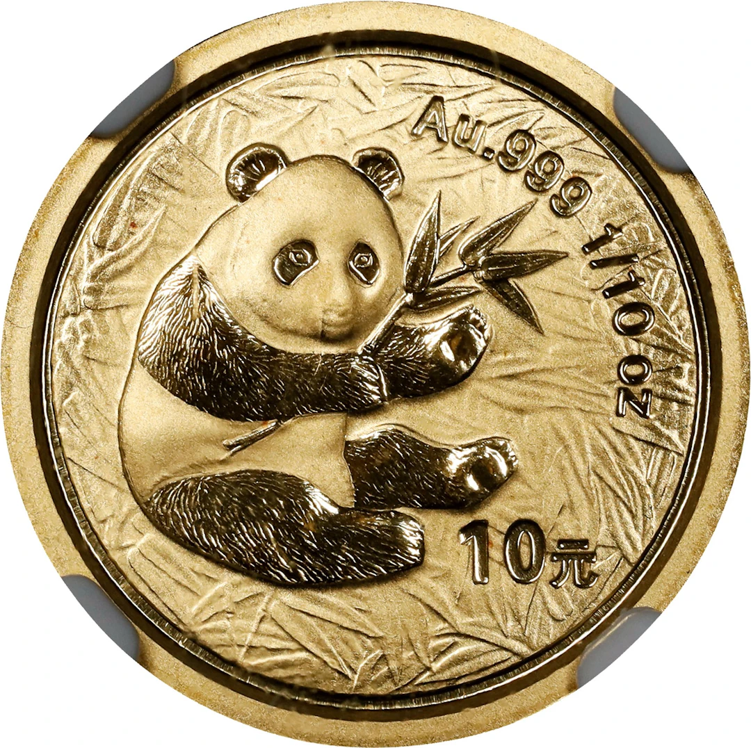 CHINA. Gold 10 Yuan, 2000. Panda Series. NGC MS-69.