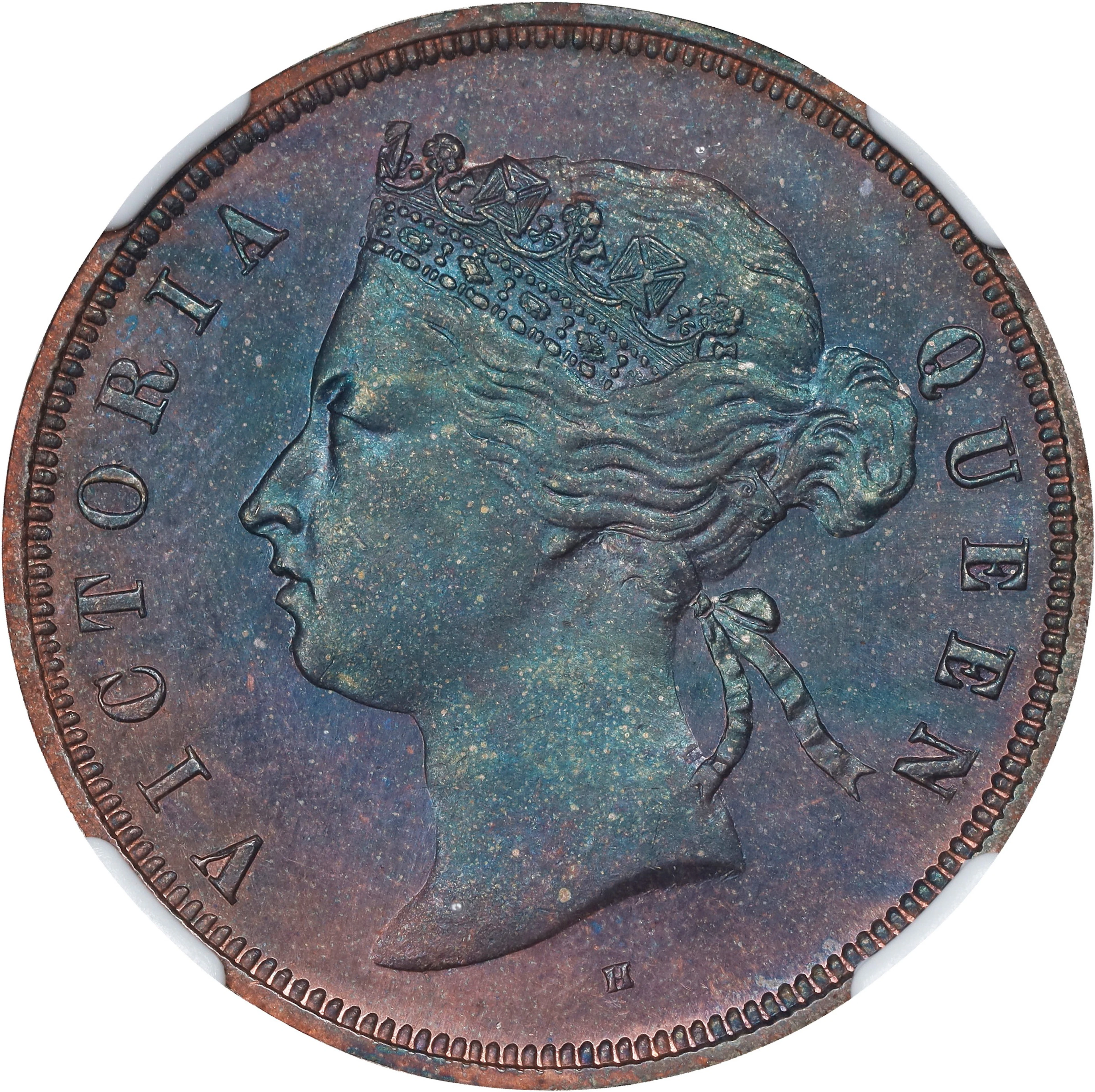 STRAITS SETTLEMENTS. Cent, 1872-H. Birmingham (Heaton) Mint. Victoria.