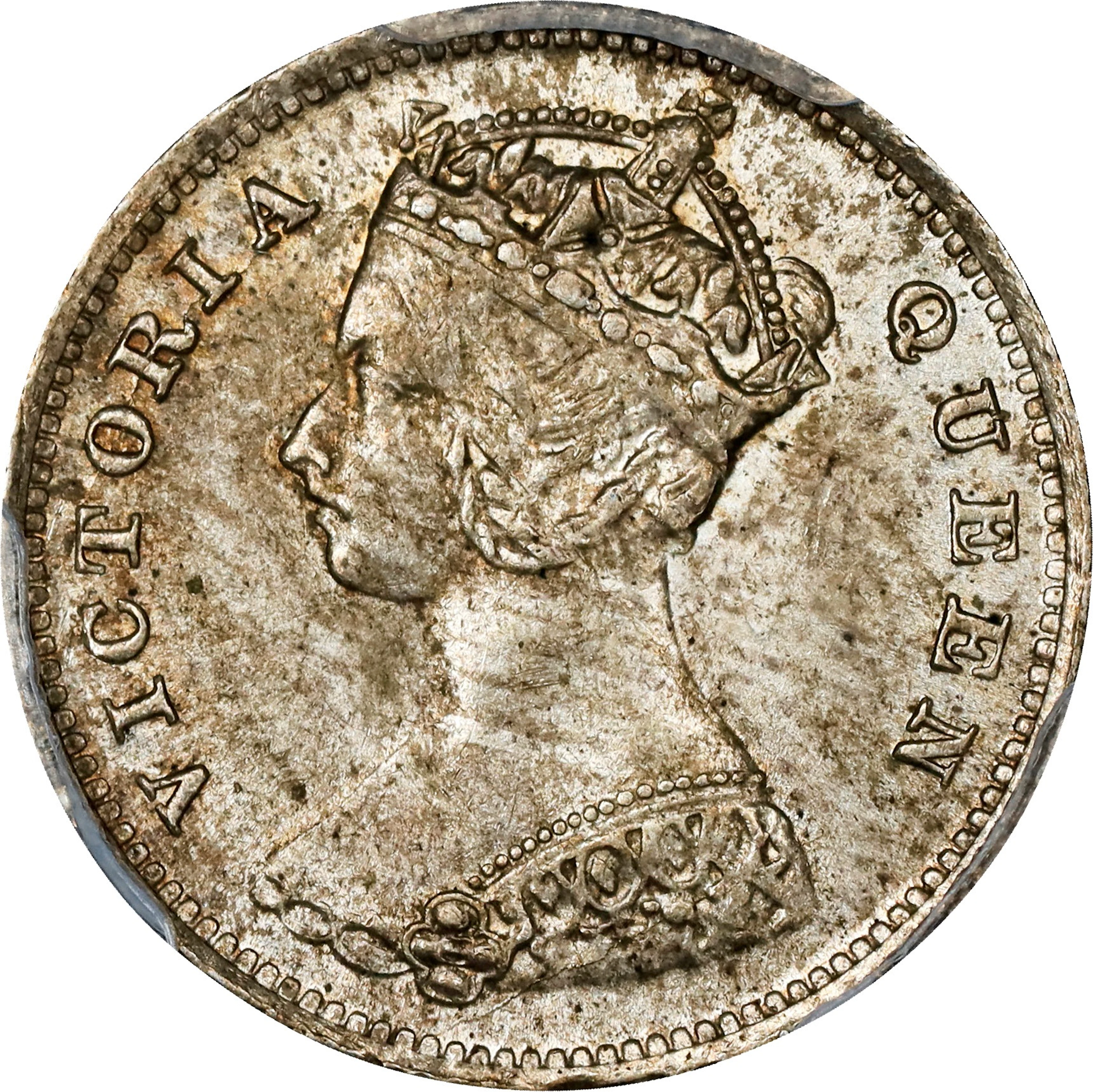 (t) HONG KONG (SAR). 10 Cents, 1896. London Mint. Victoria. PCGS MS-64.