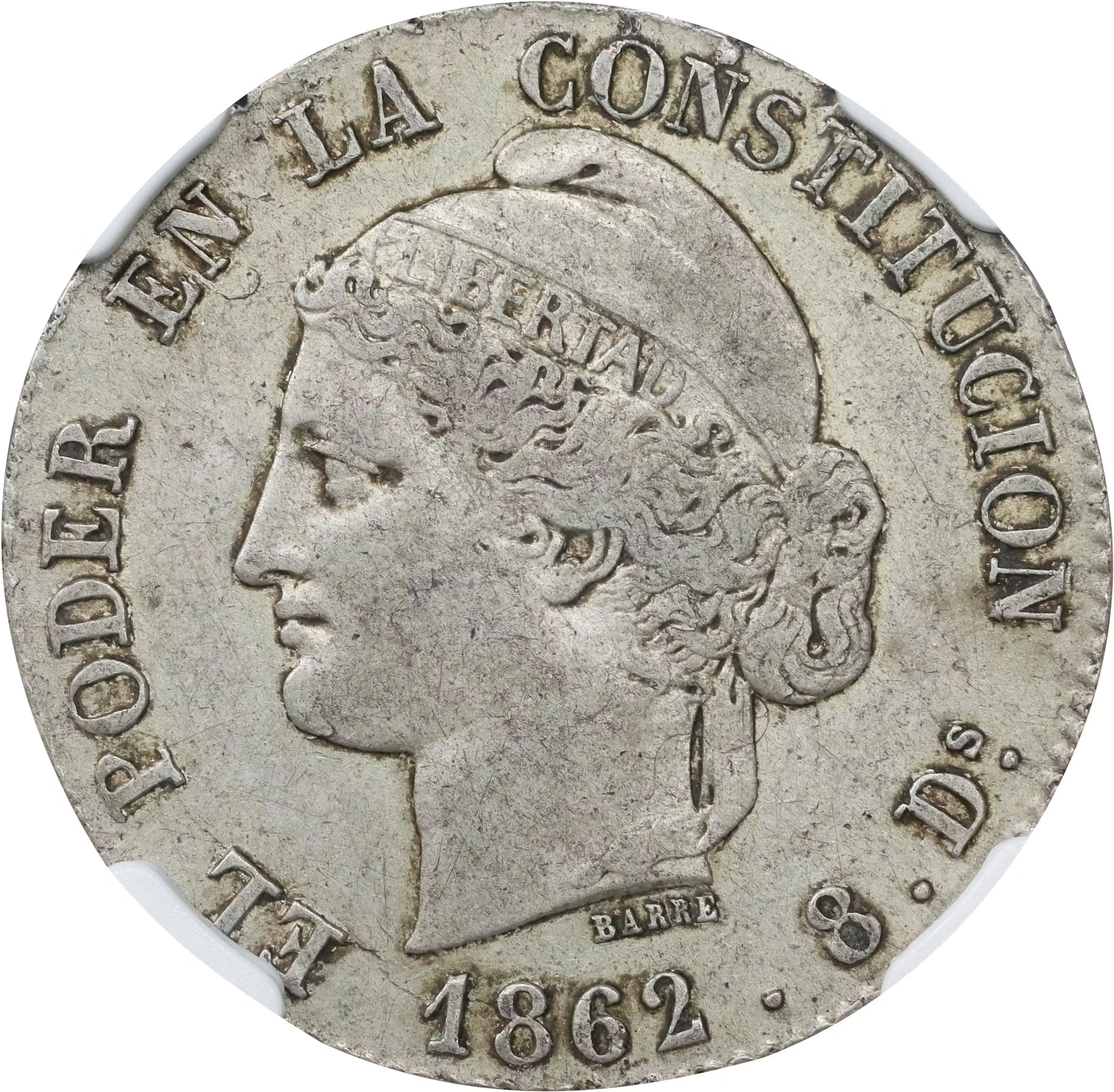 ECUADOR. 2 Reales, 1862-QUITO GJ. Quito Mint. NGC VF-35.