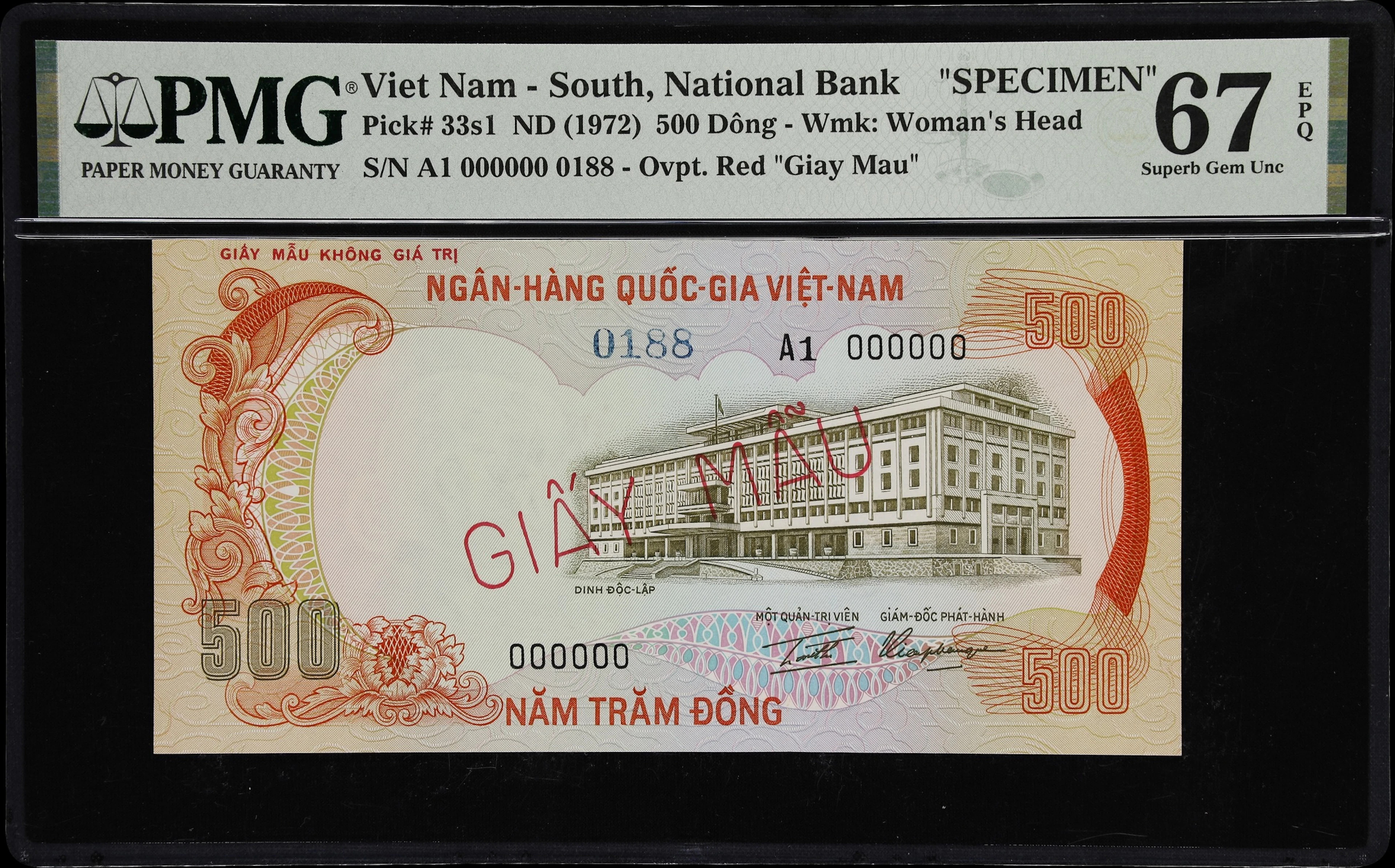 VIETNAM, SOUTH. National Bank of Vietnam. 500 Dong, ND (1972). P-33s1.
