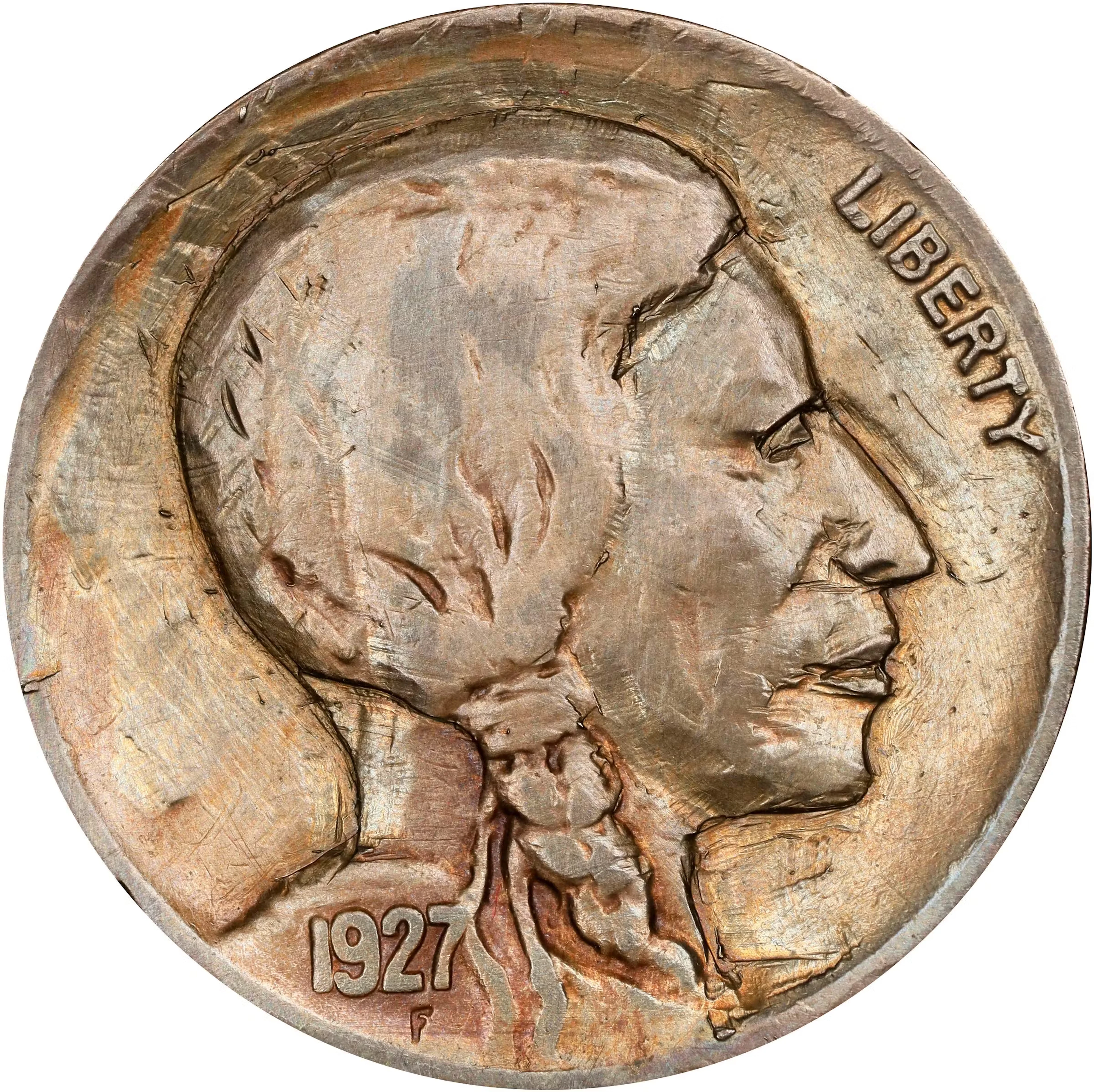 Native American Squaw Hobo Nickel. By Bo. Quality of Work: Above Average.