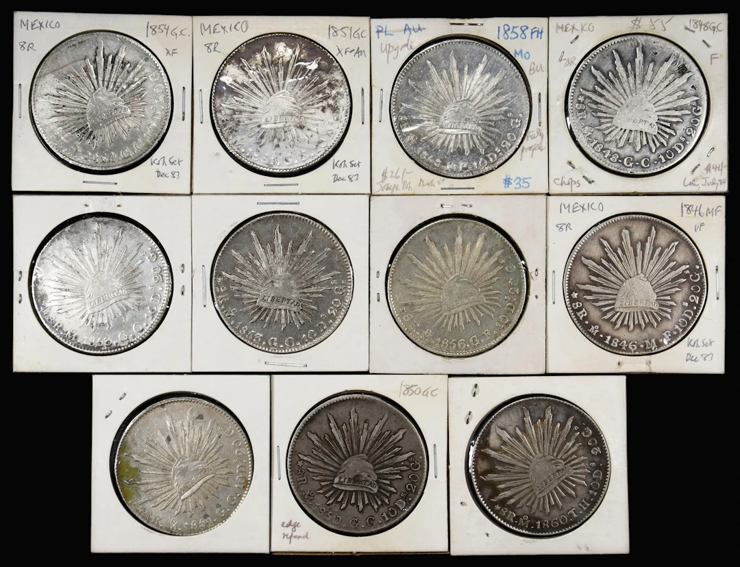 MEXICO. Group of 8 Reales (12 Pieces), 1846-60. Mexico City Mint.