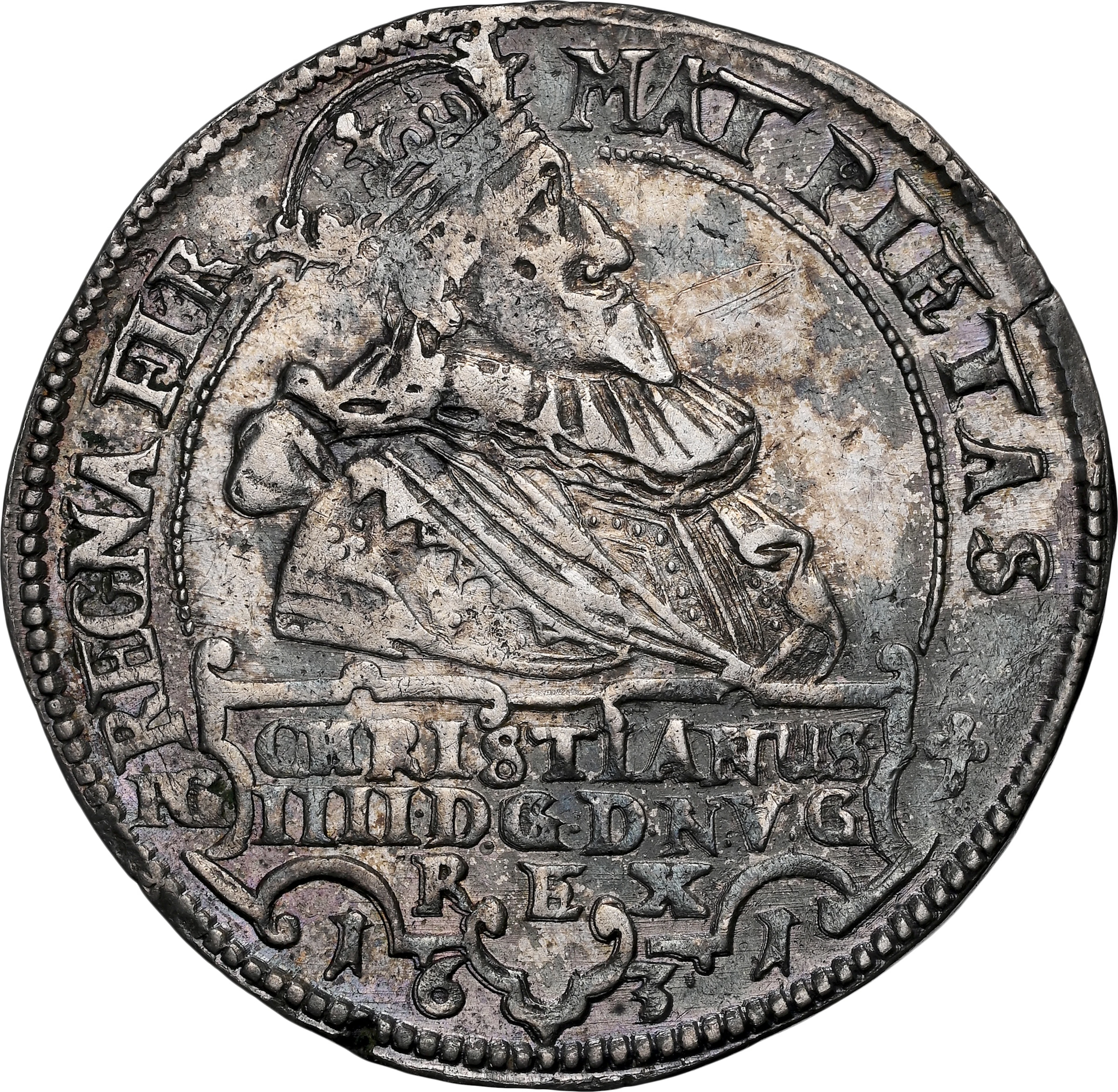 DENMARK. 1/2 Speciedaler, 1631. Copenhagen Mint. Christian IV. NGC EF-45.
