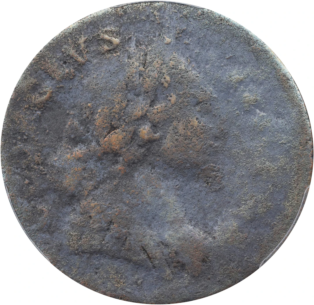 1787 Machin's Mills Halfpenny. Vlack 23-87C, W-7980. Rarity-7-. GEORGIVS