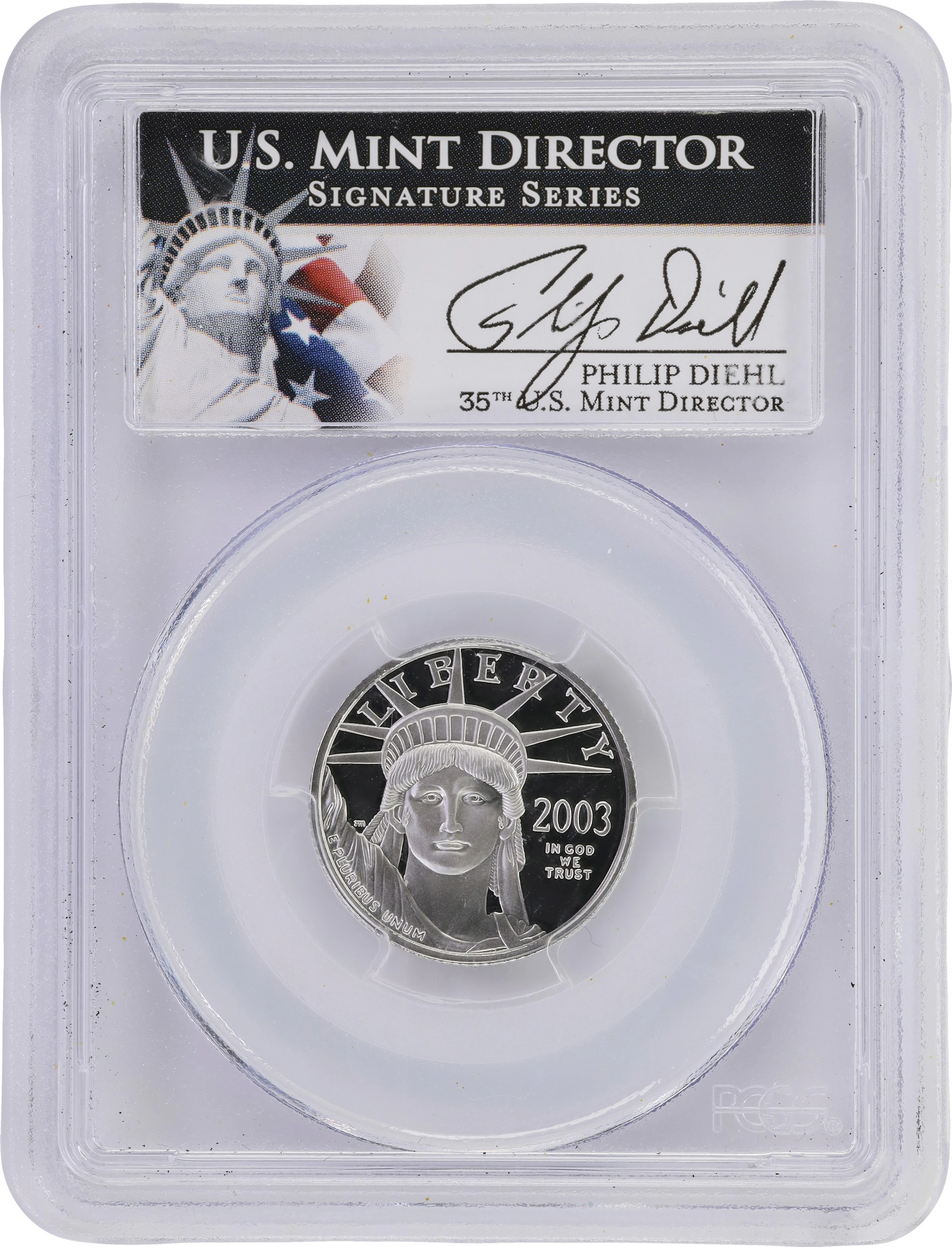 (0.25 oz, 7.776 g APtW). 2003-W American Platinum Eagle $25. PR-70 DCAM (PCGS).