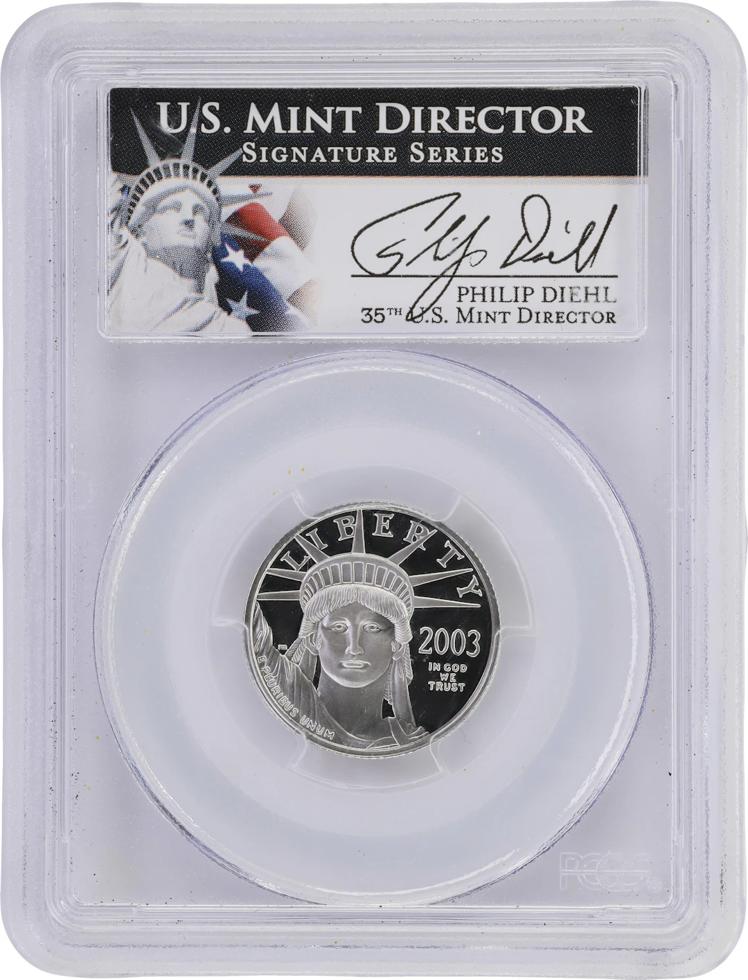 (0.25 oz, 7.776 g APtW). 2003-W American Platinum Eagle $25. PR-70 DCAM (PCGS).