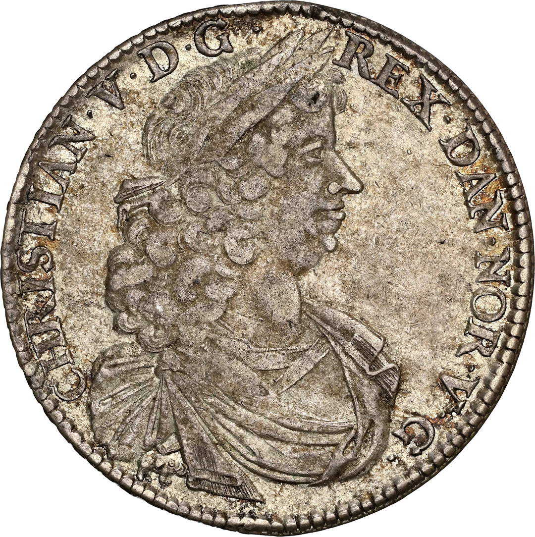 NORWAY. Speciedaler, 1692. Kongsberg Mint. Christian V. NGC AU-58.