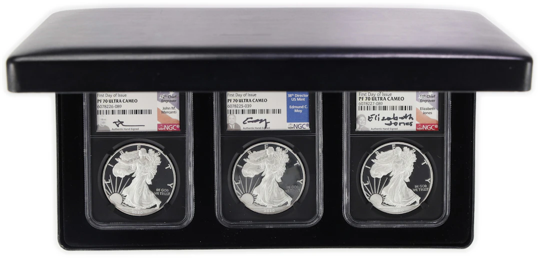 (3 oz, 93.312 g ASW). 2020-S American Silver Eagle Three-Piece Set.