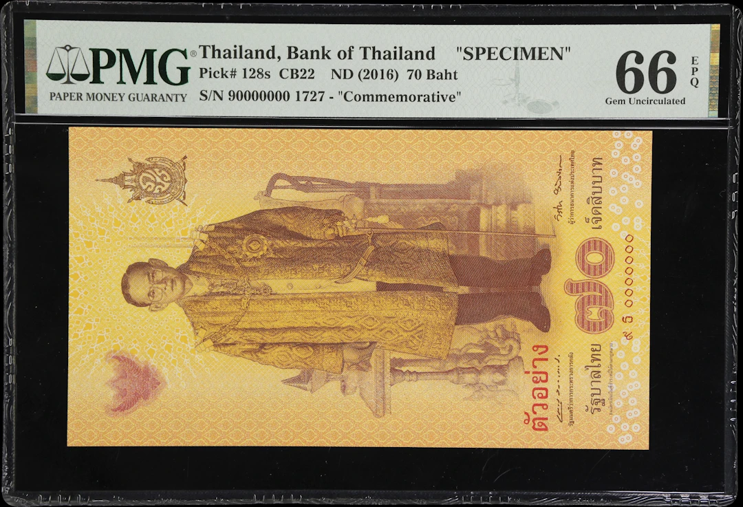 THAILAND. Bank of Thailand. 70 Baht, ND (2016). P-128s. CB22. Specimen.