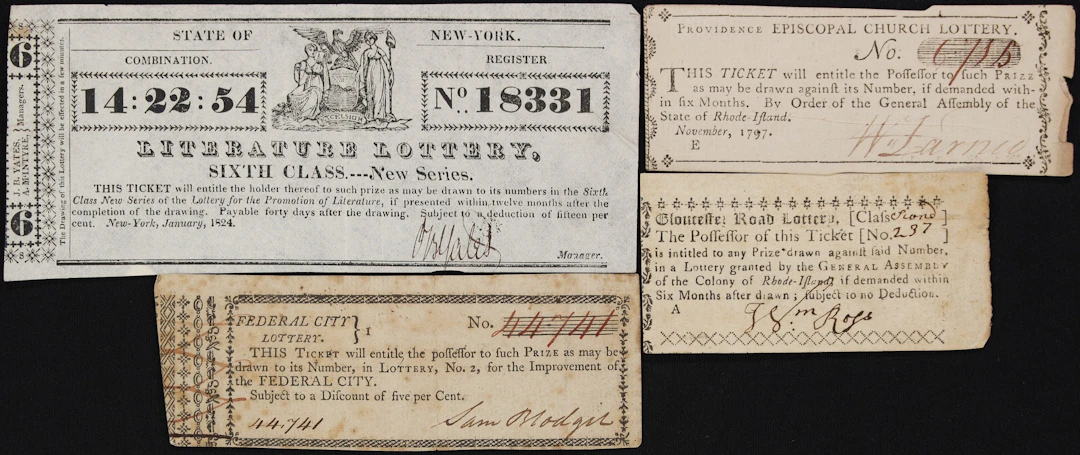Lot of (4) District of Columbia, New York & Rhode Island. Mixed Lotteries.