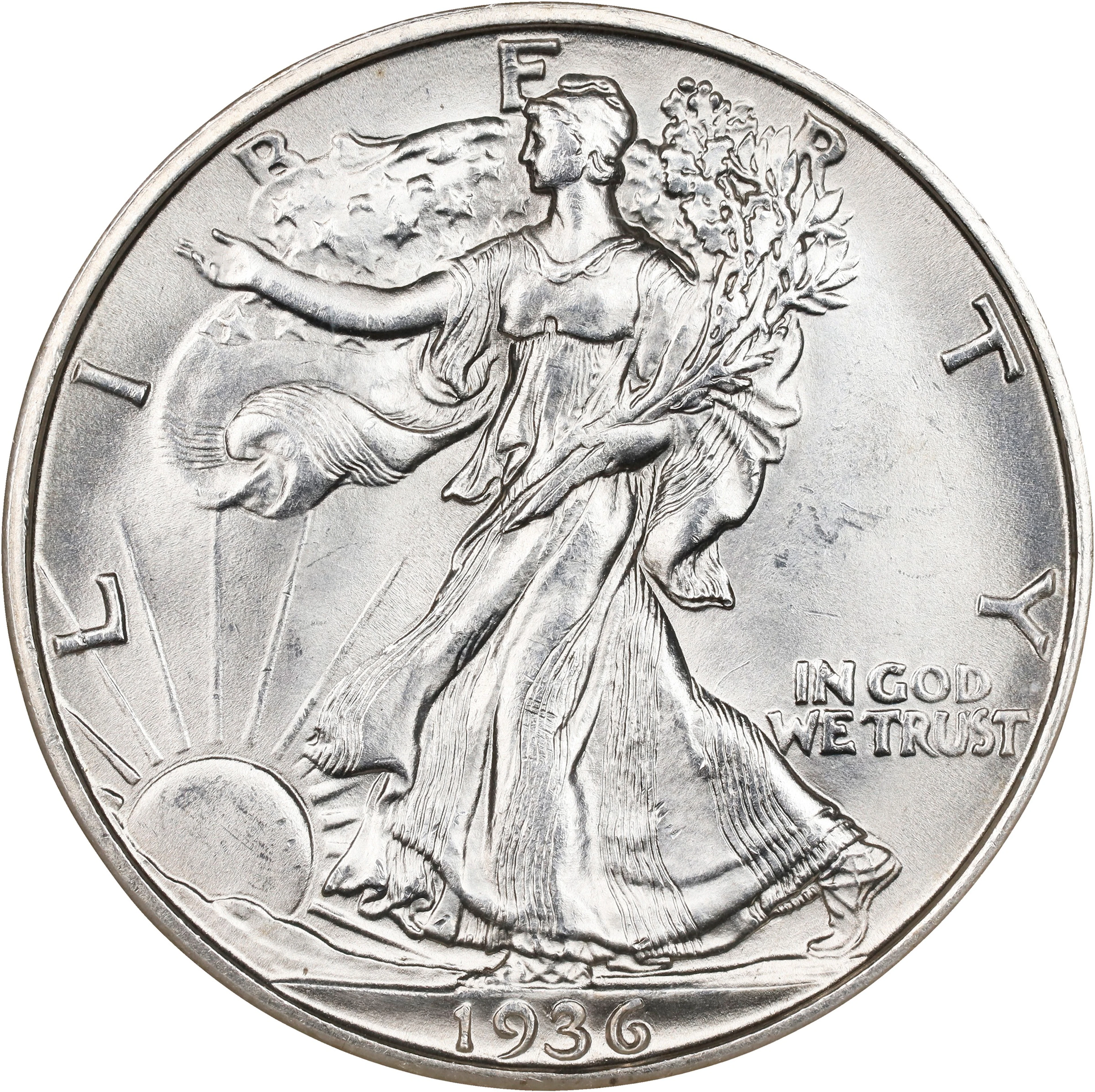 1936-D Walking Liberty Half Dollar. MS-65 (NGC).