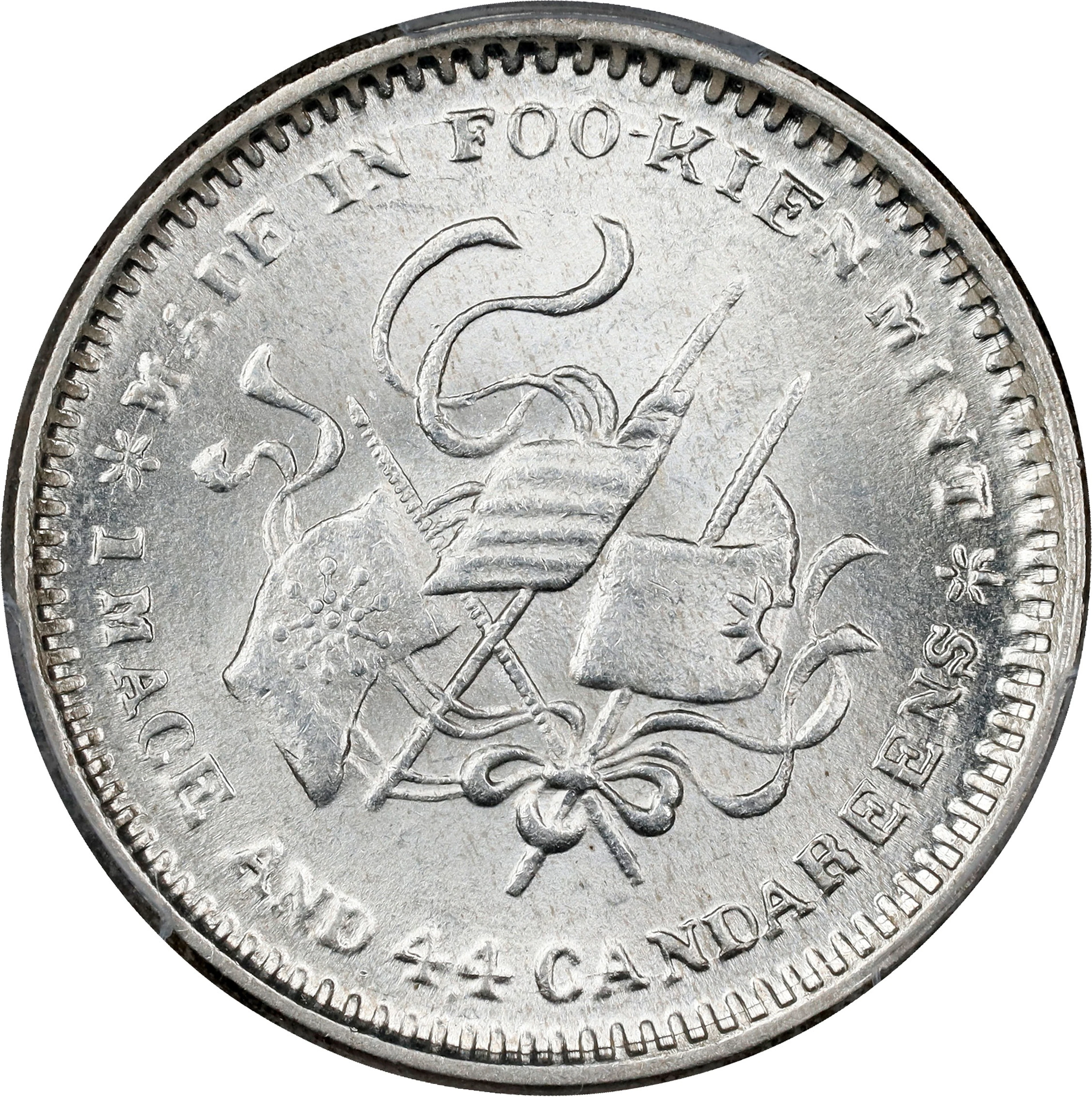 (t) CHINA. Fukien. 1 Mace 4.4 Candareens (20 Cents), ND (1912). Fukien