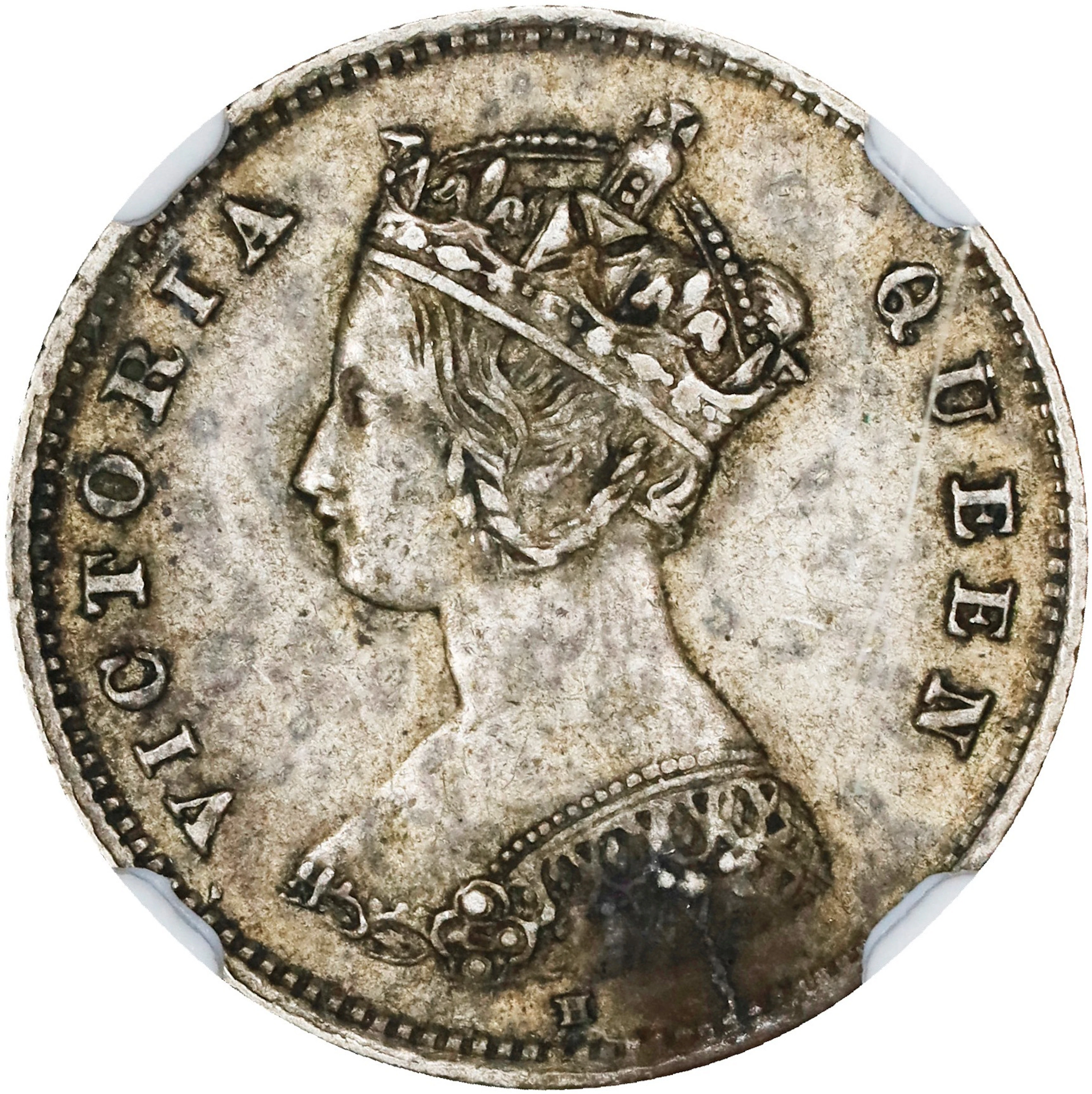 (t) HONG KONG (SAR). 10 Cents, 1876-H. Birmingham (Heaton) Mint. Victoria.