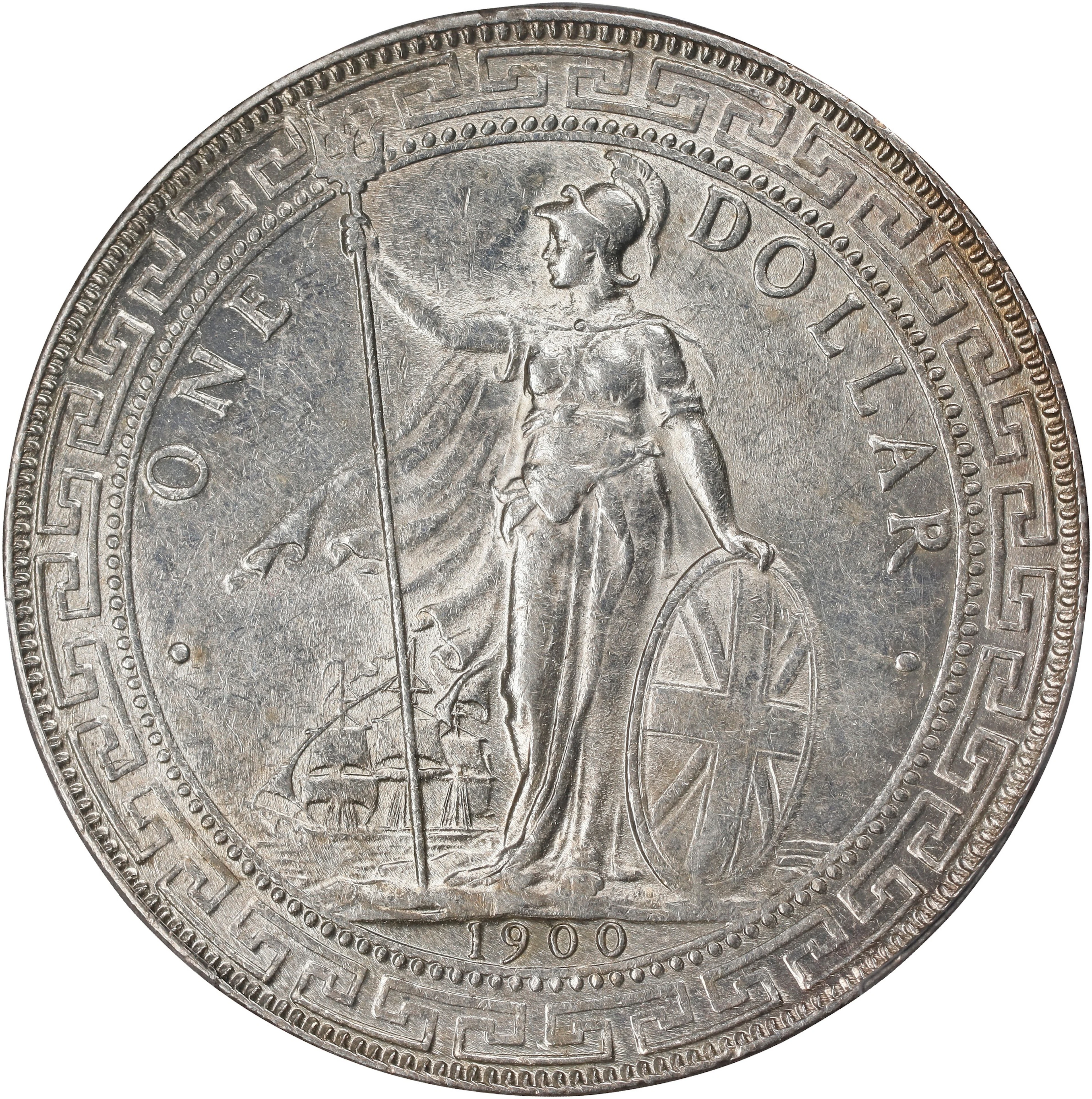 GREAT BRITAIN. Trade Dollar, 1900-B. Bombay Mint. Victoria. PCGS AU-58.
