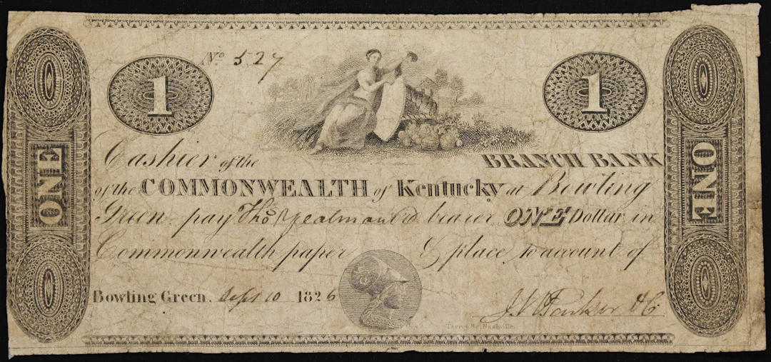 Bowling Green, Kentucky. Commonwealth of Kentucky. 1826 $1. Very Good.
