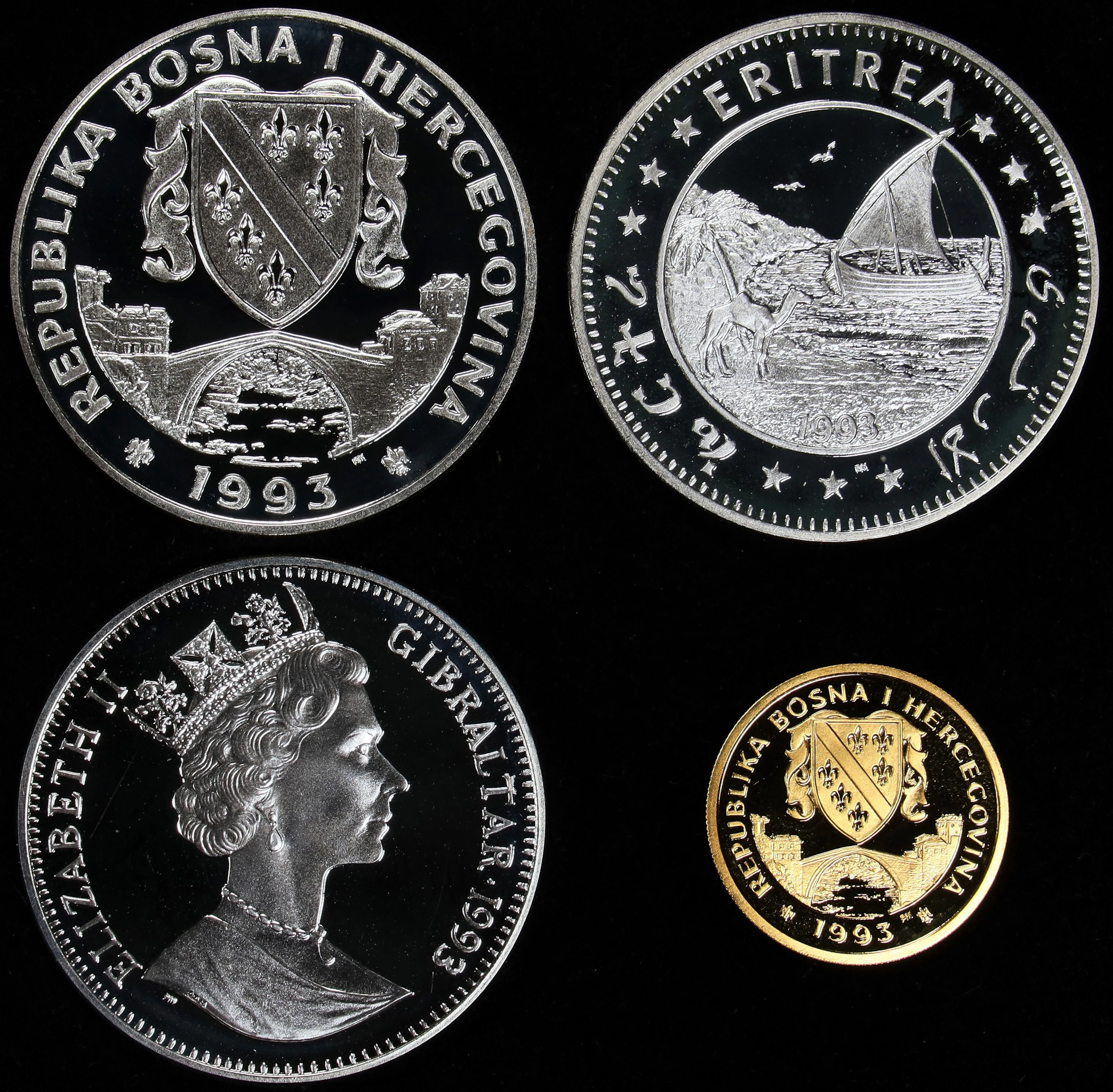 MIXED LOTS. Proof Set (4 Pieces), 1993. Surrey (Pobjoy) Mint. GEM PROOF.