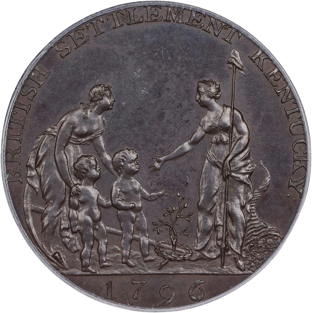 1796 Myddelton Token. W-8900. Rarity-7. Copper. Proof-65 BN (PCGS).