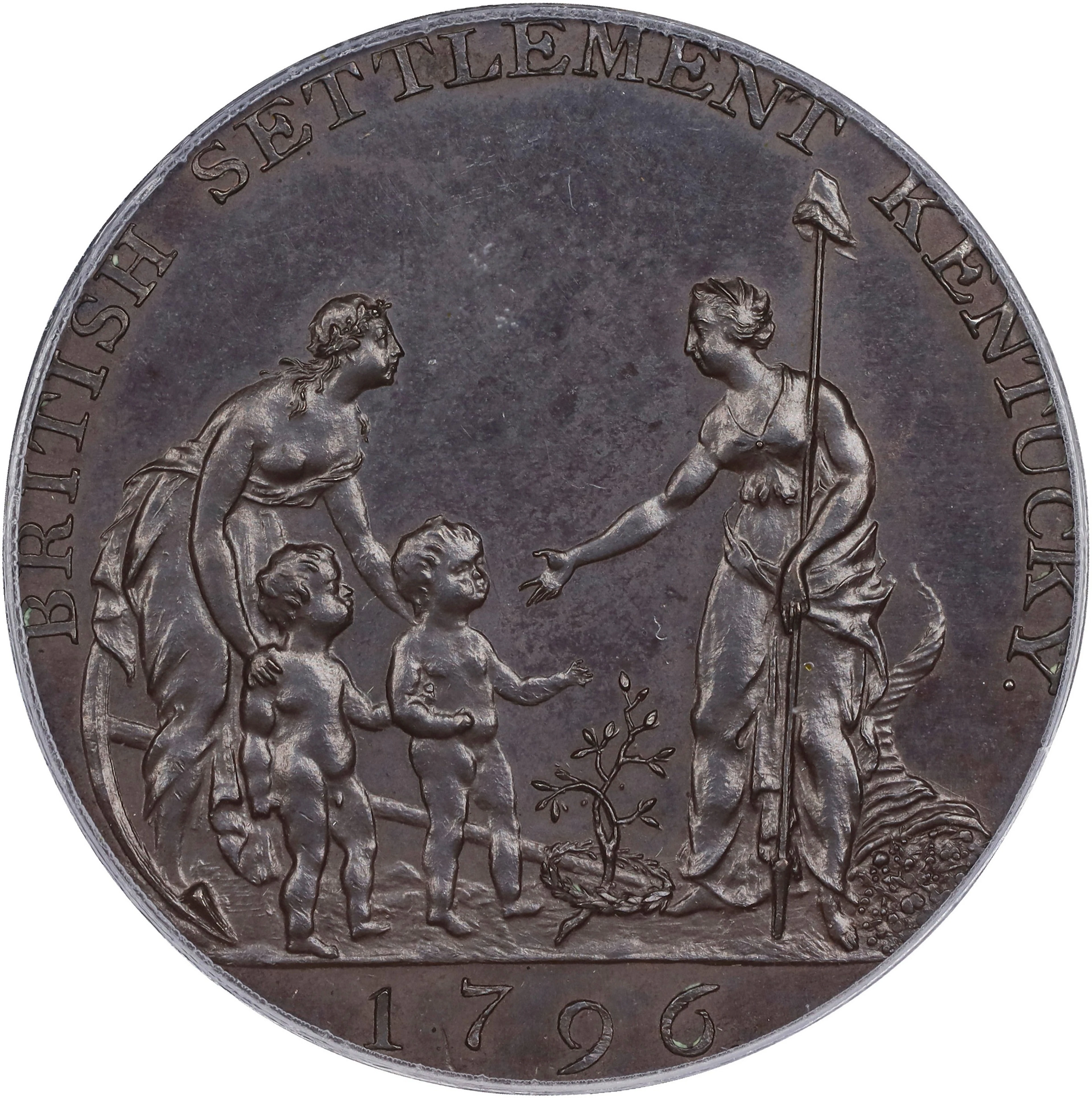 1796 Myddelton Token. W-8900. Rarity-7. Copper. Proof-65 BN (PCGS).