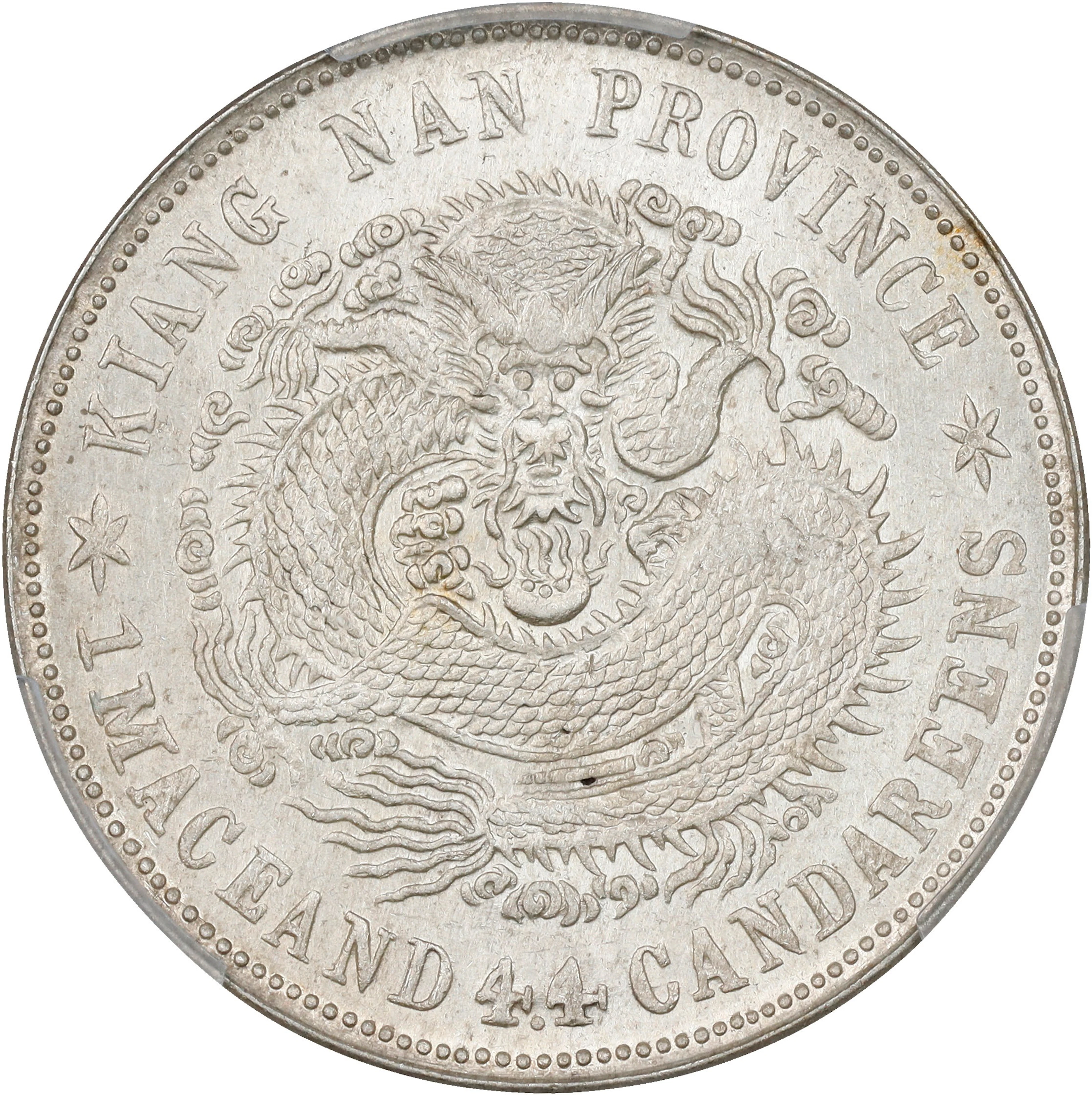 (t) CHINA. Kiangnan. 1 Mace 4.4 Candareens (20 Cents), CD (1901).