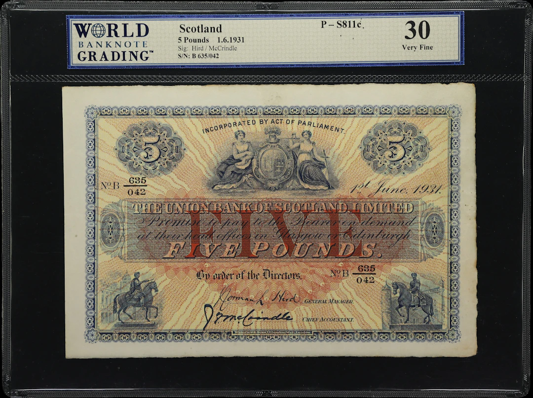 SCOTLAND. Union Bank of Scotland Limited. 5 Pounds, 1.6.1931. P-S811c.