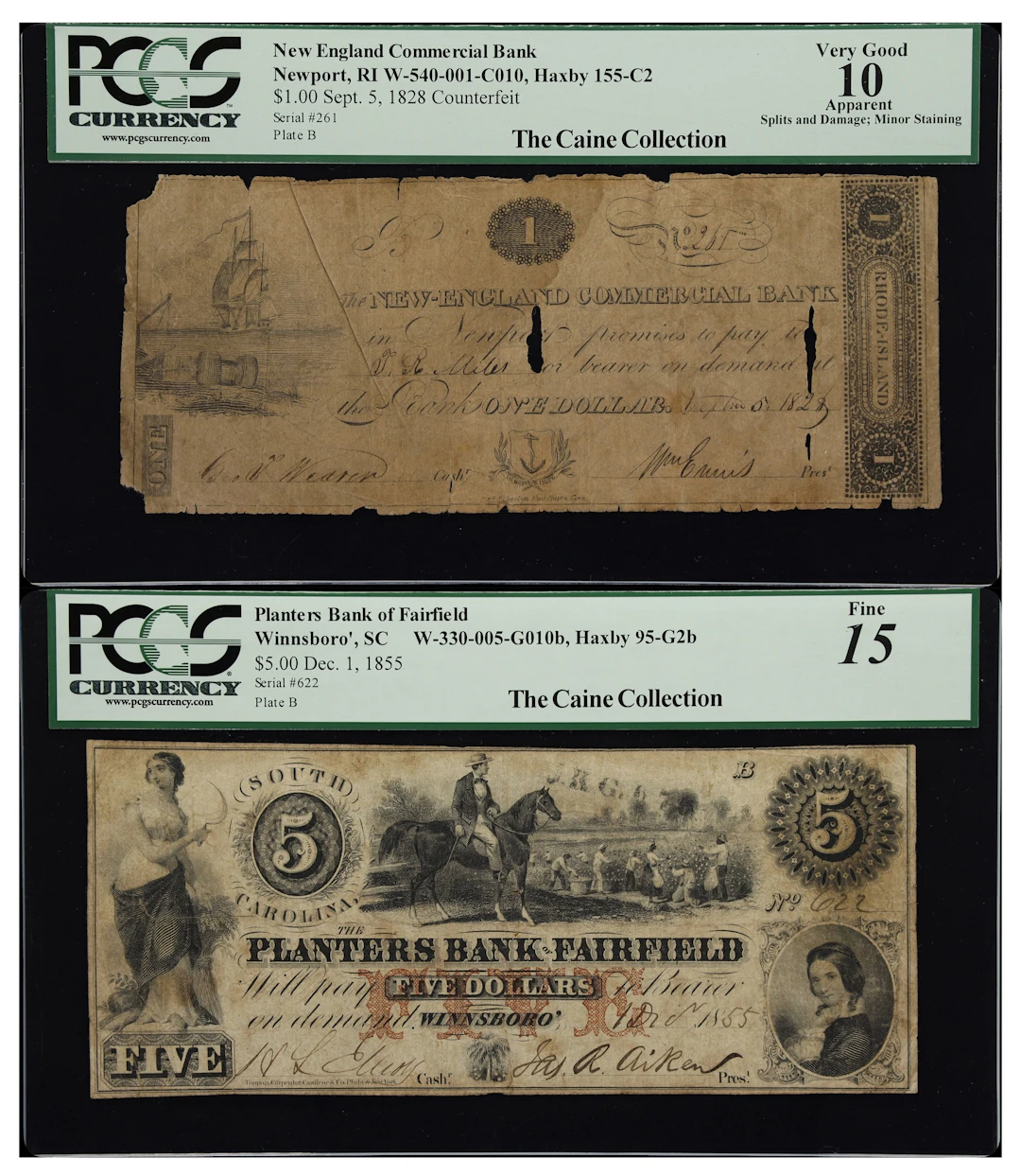 Lot of (2) Rhode Island & South Carolina Obsoletes. Mixed Issuers.