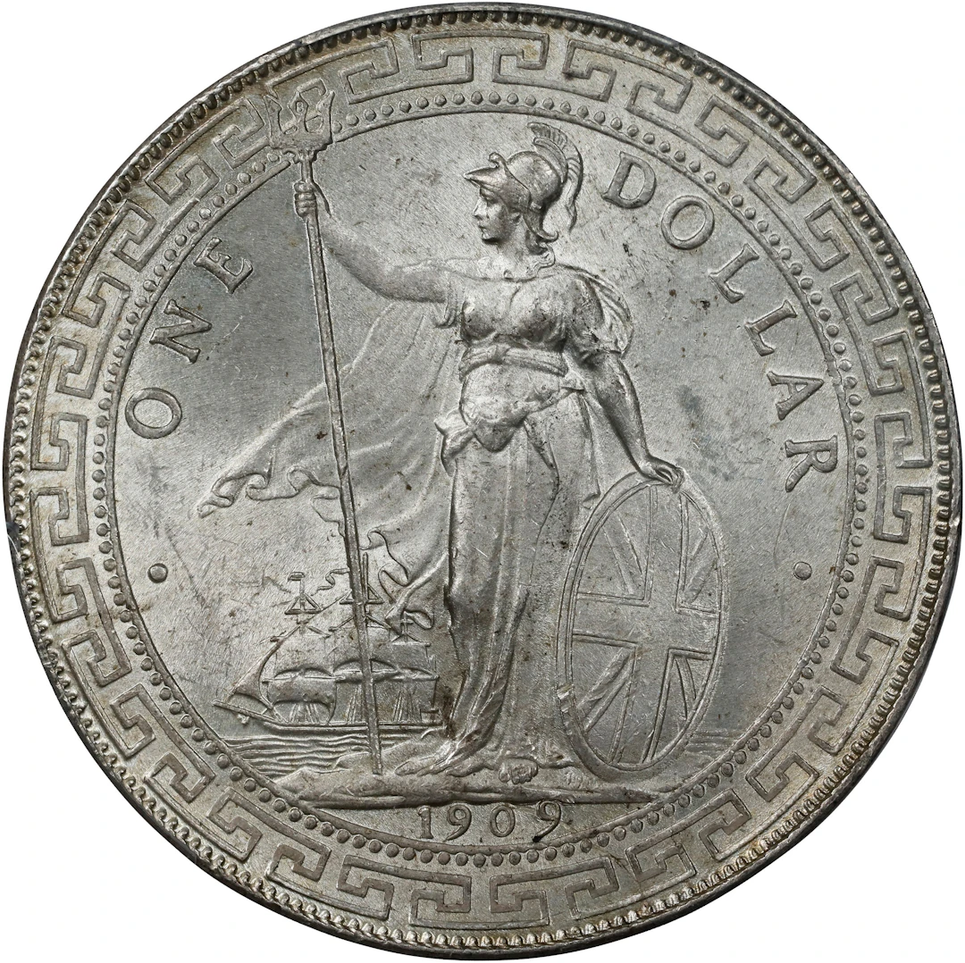 GREAT BRITAIN. Trade Dollar, 1909-B. Bombay Mint. Edward VII. PCGS MS-64.
