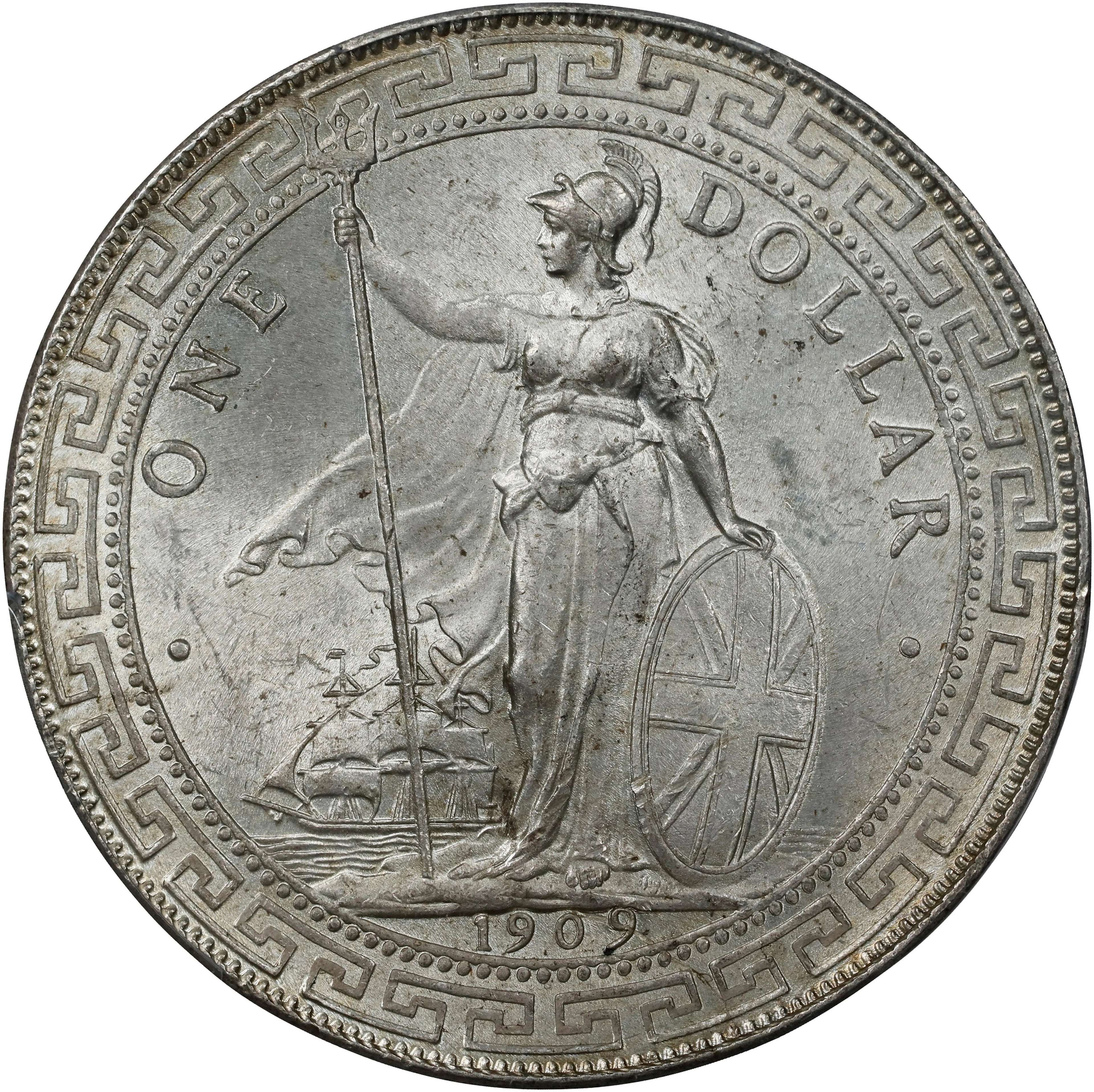 GREAT BRITAIN. Trade Dollar, 1909-B. Bombay Mint. Edward VII. PCGS MS-64.