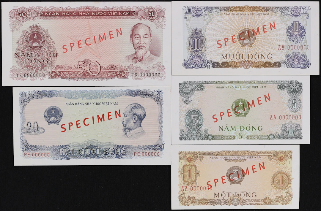 VIETNAM. Lot of (5). State Bank of Vietnam. 1, 5, 10, 20, & 50 Dong