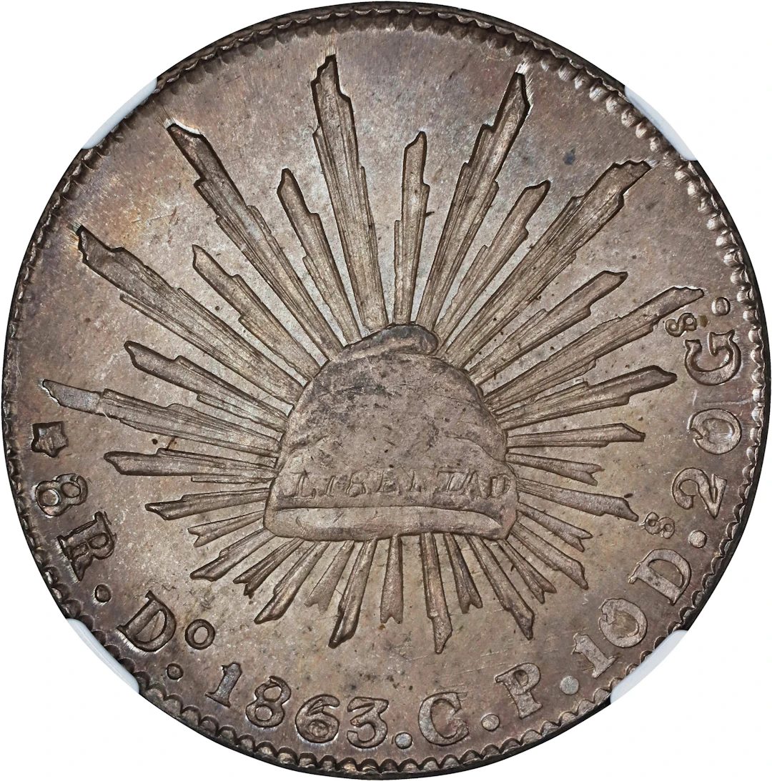 MEXICO. 8 Reales, 1863-Do CP. Durango Mint. NGC MS-64.
