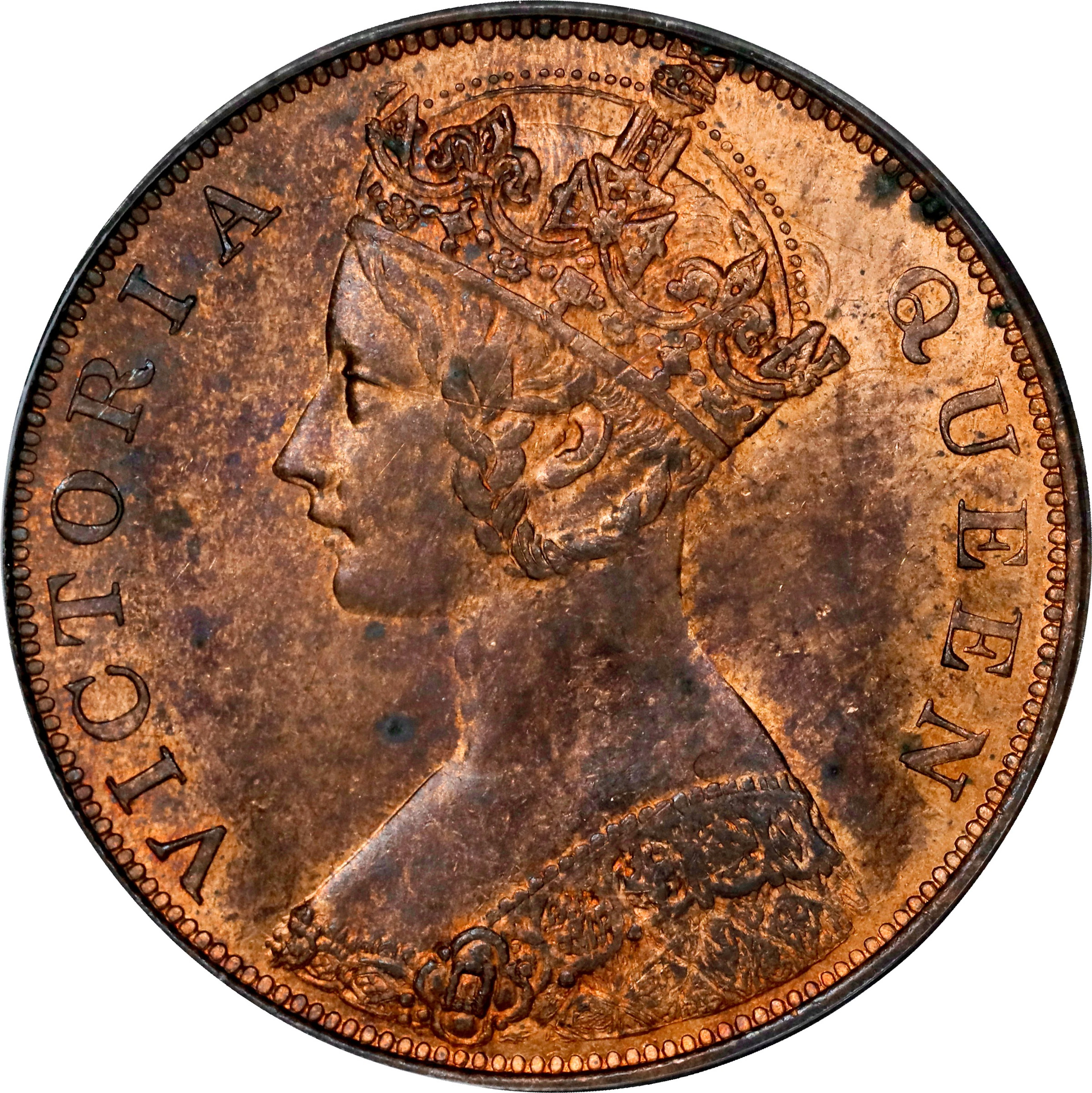 (t) HONG KONG (SAR). Cent, 1863. London Mint. Victoria. PCGS MS-64 Red Brown.