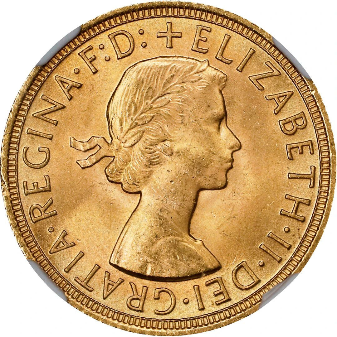 GREAT BRITAIN. Sovereign, 1958. London Mint. Elizabeth II. NGC MS-65.
