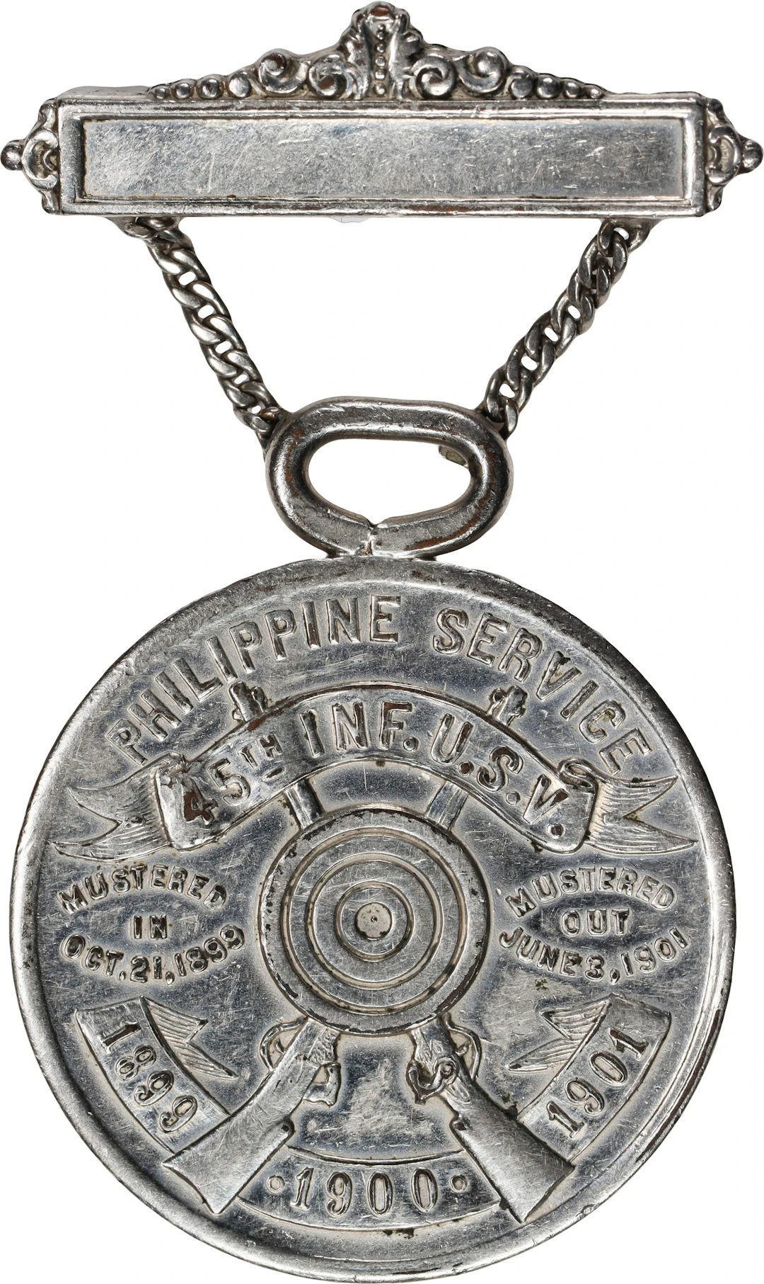 PHILIPPINES. Philippine Service White Metal Medal, 1901. EXTREMELY FINE.