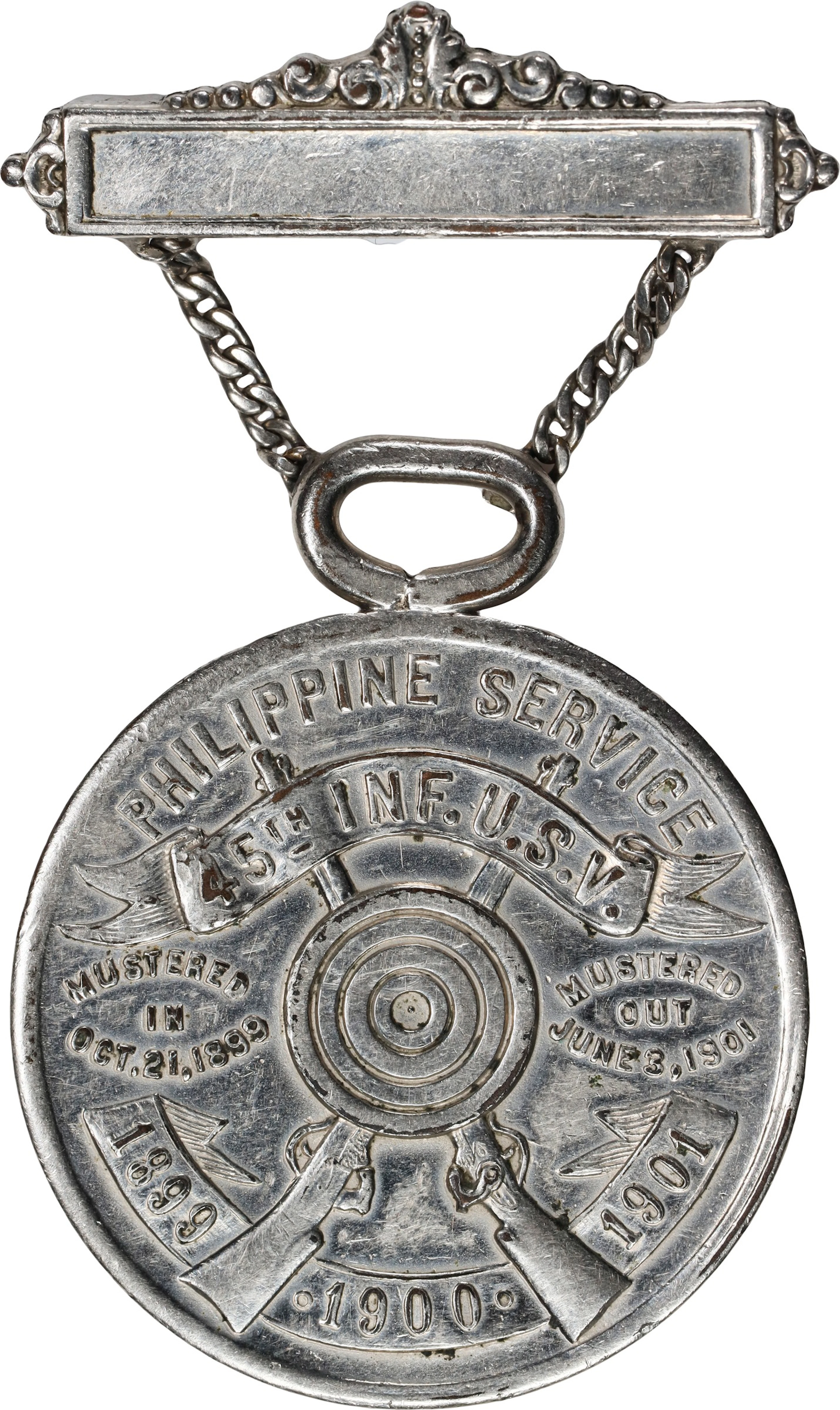 PHILIPPINES. Philippine Service White Metal Medal, 1901. EXTREMELY FINE.