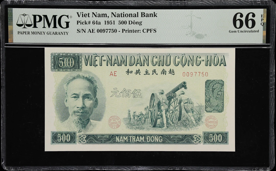 VIETNAM. National Bank of Vietnam. 500 Dong, 1951. P-64a. PMG Gem