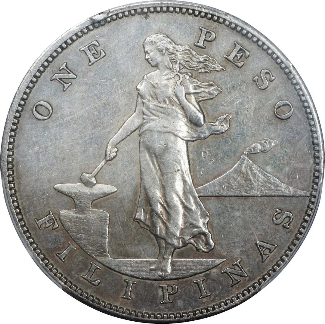 PHILIPPINES. Peso, 1906-S. San Francisco Mint. PCGS Genuine--Rim Damage