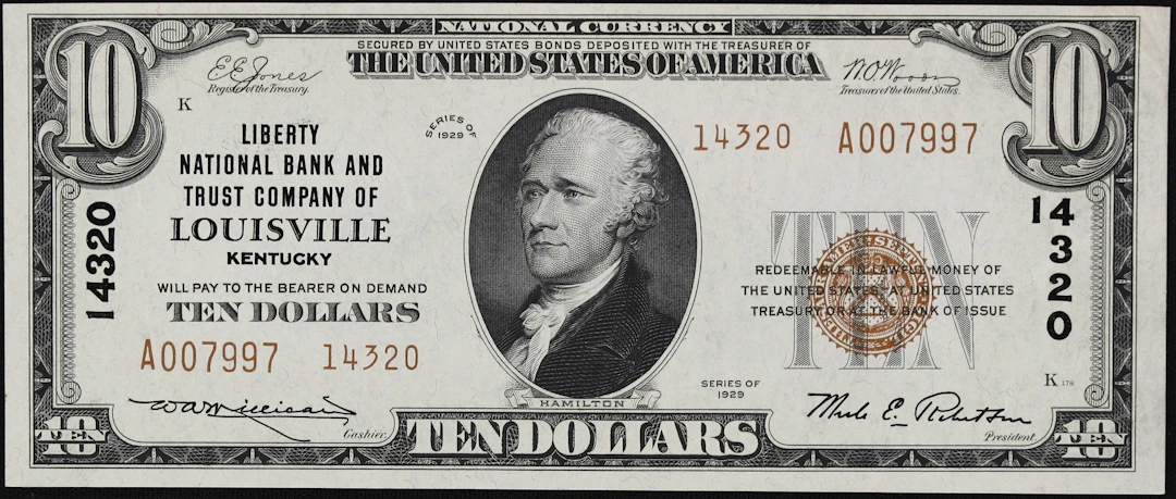 Louisville, Kentucky. $10 1929 Ty. 2. Fr. 1801-2. Liberty NB & TC.