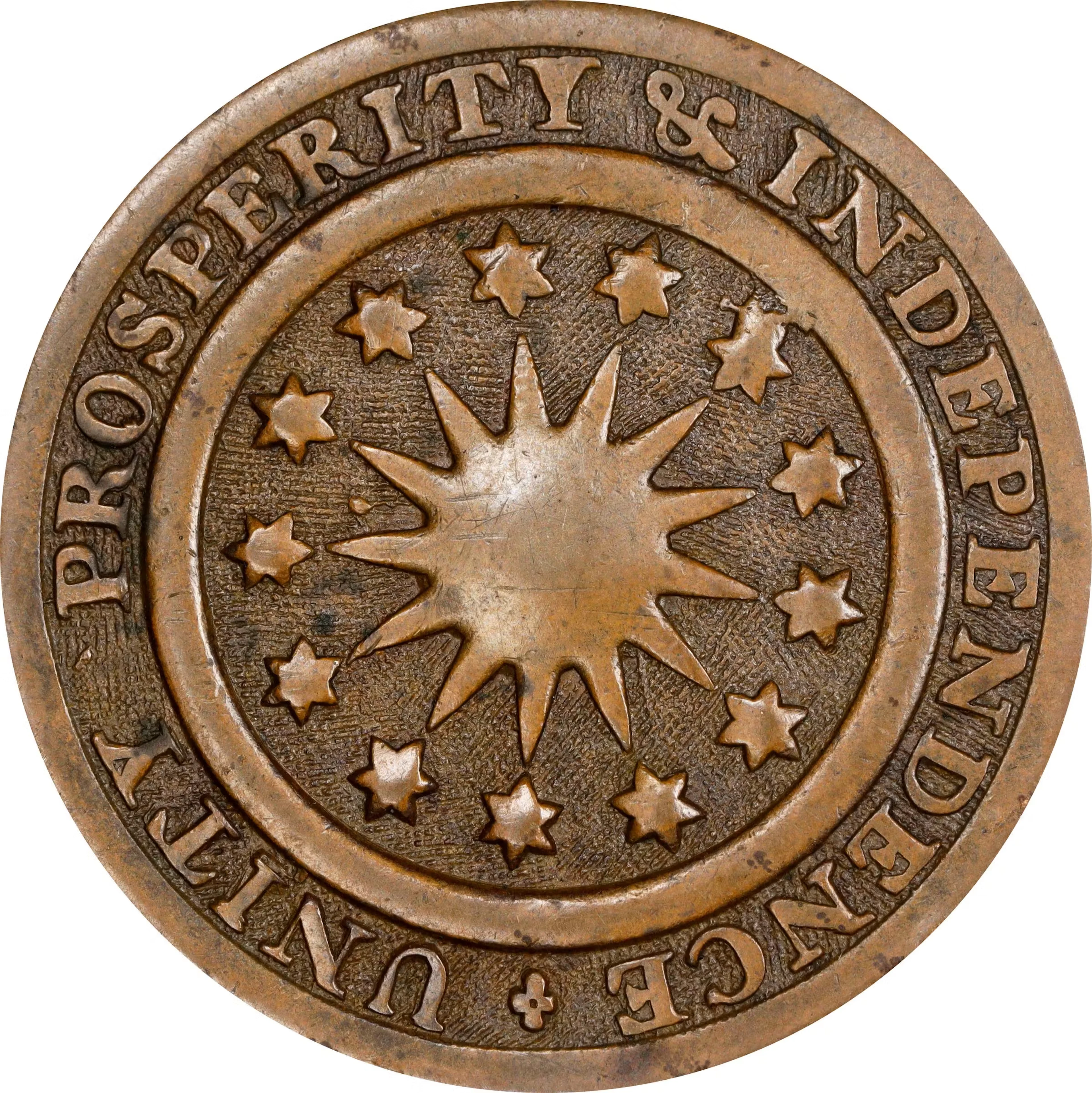 (ca. 1790s) Unity, Prosperity & Independence Button. Cobb-21, Albert