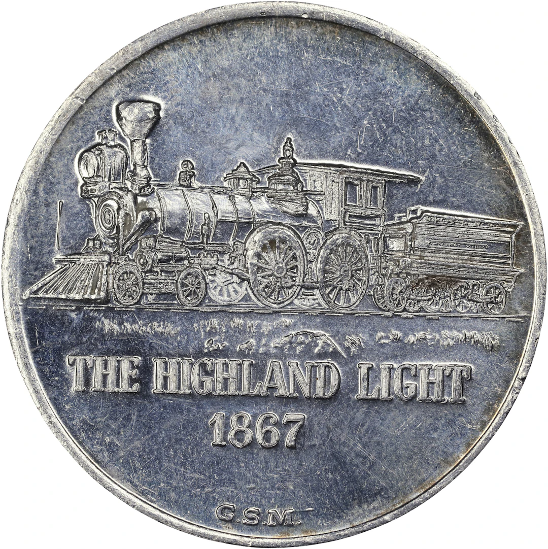 (1 oz, 31.104 g ASW). Golden State Mint The Highland Light 1 oz Silver Round.