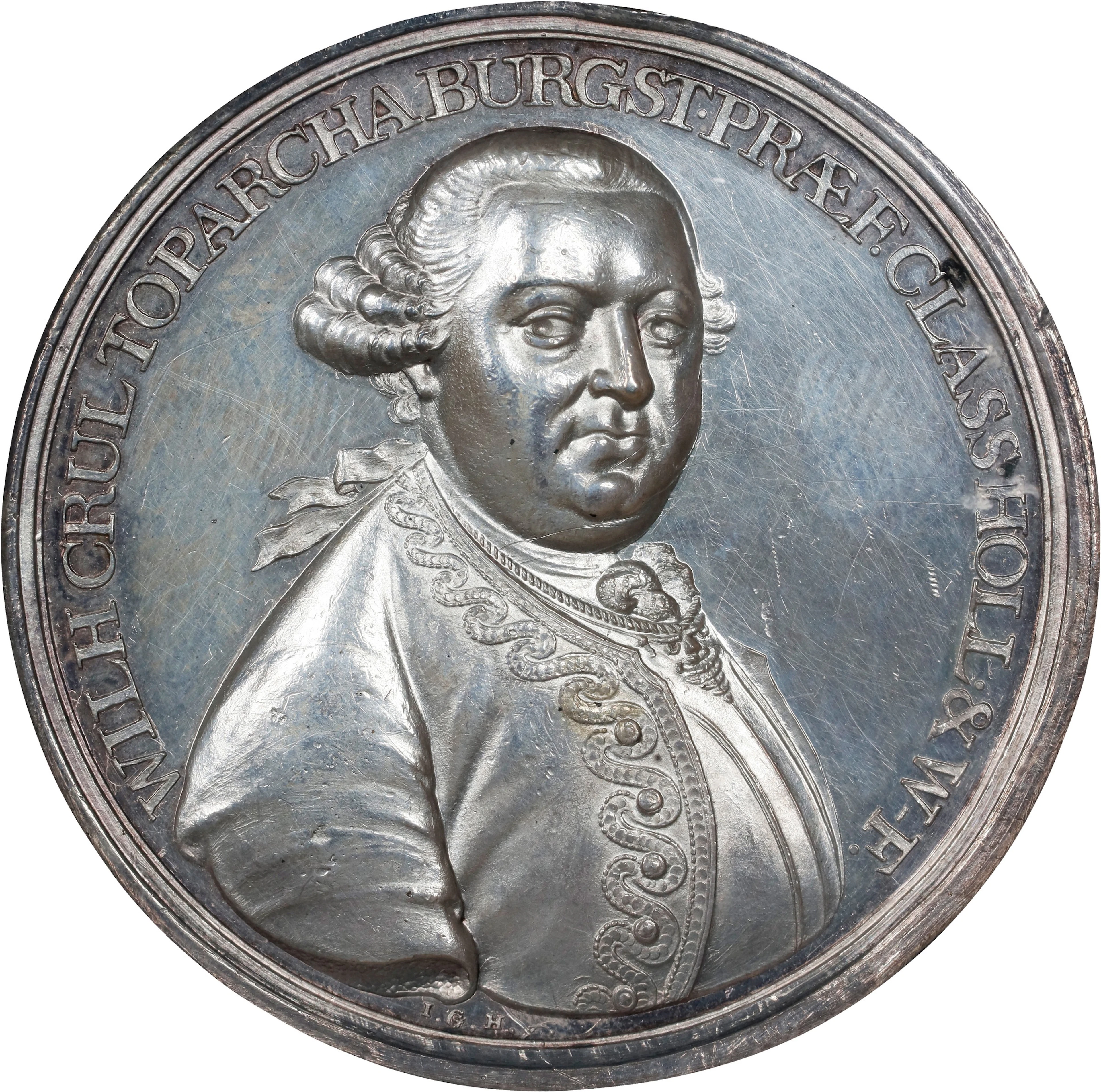 1781 Death of Admiral Crul at Saint Eustatius Medal. Betts-581. Silver.