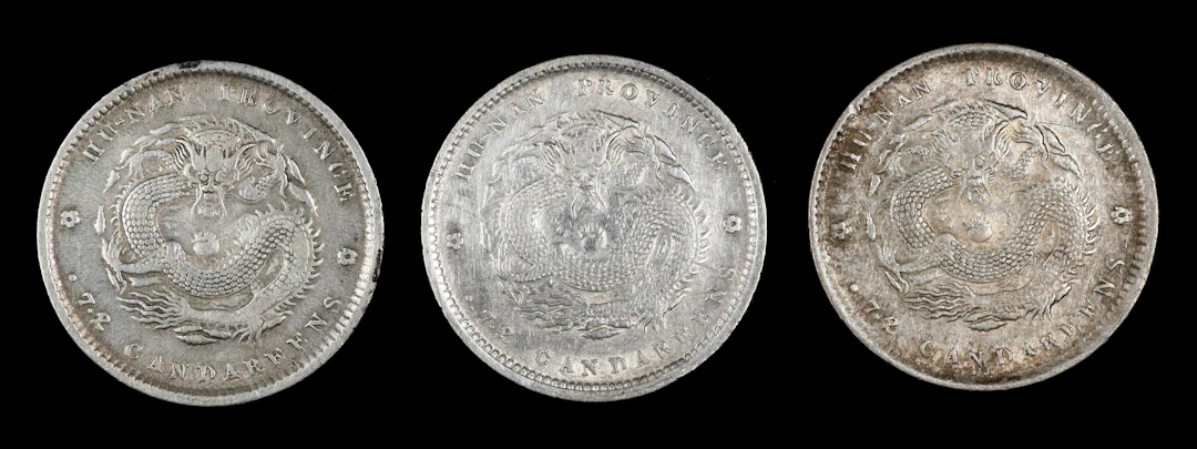 (t) CHINA. Hunan. Trio of 7.2 Candareens (10 Cents) (3 Pieces), CD