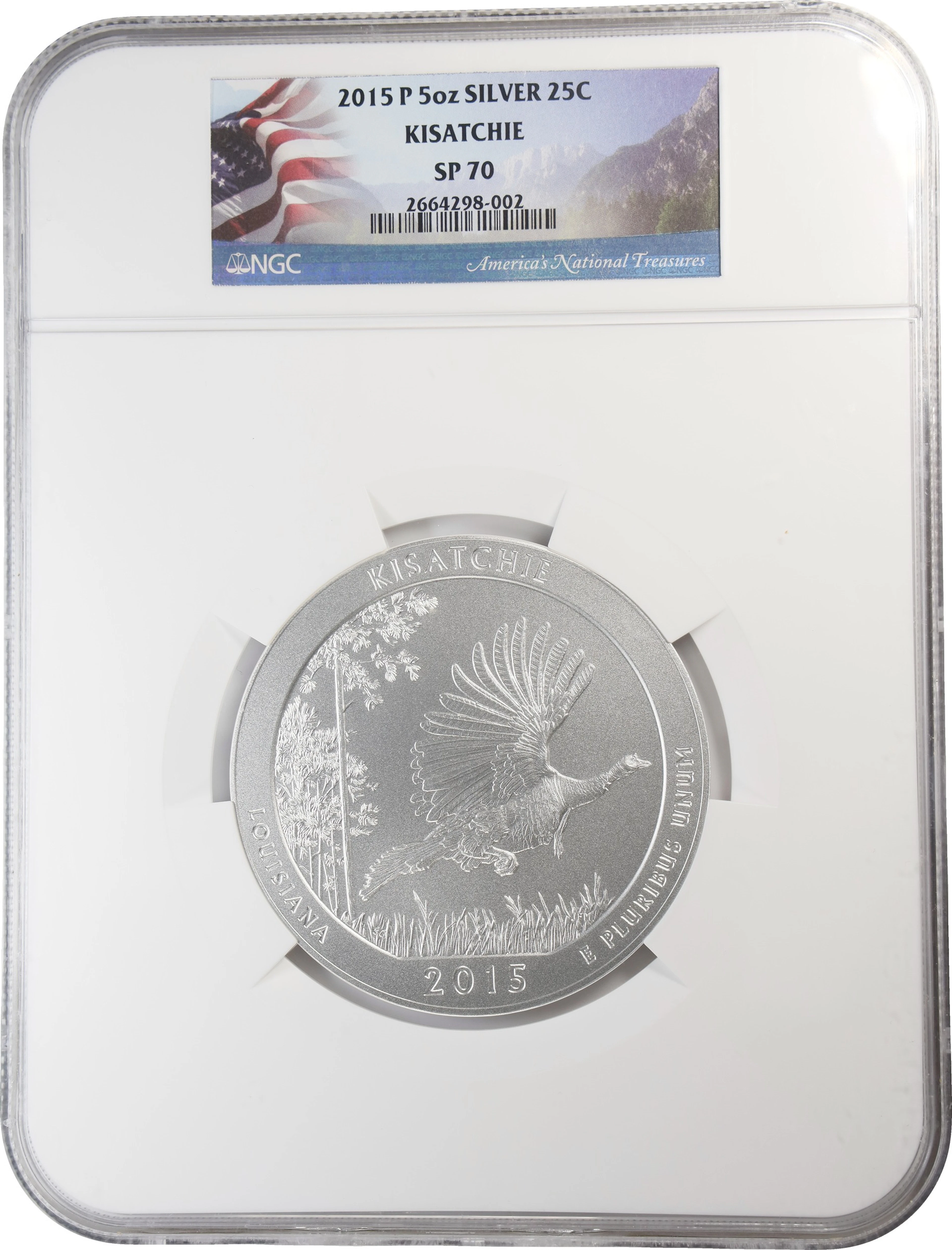 (5 oz, 155.52 g ASW). 2015-P Kisatchie America the Beautiful 5 oz