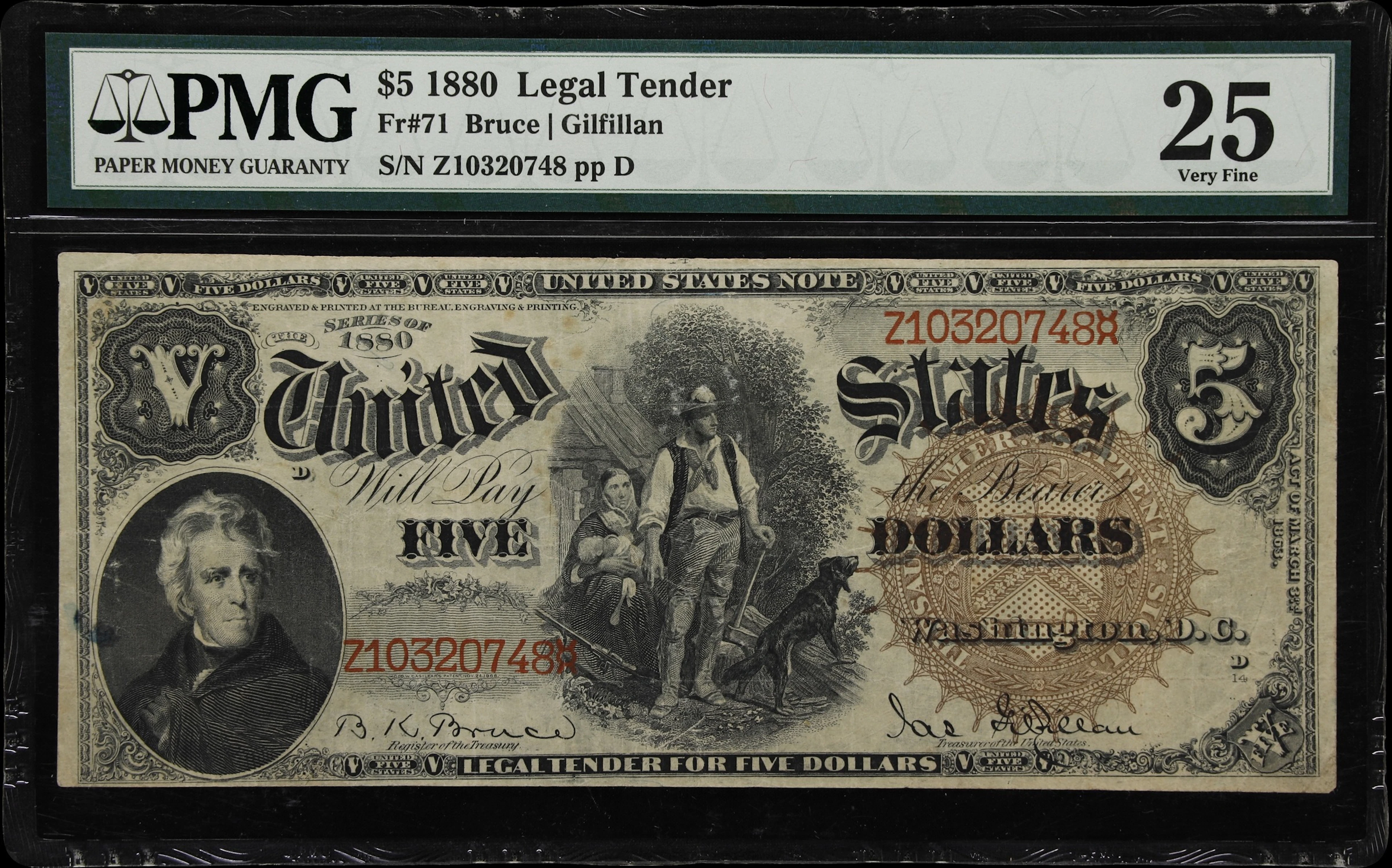 Fr. 71. 1880 $5 Legal Tender Note. PMG Very Fine 25.